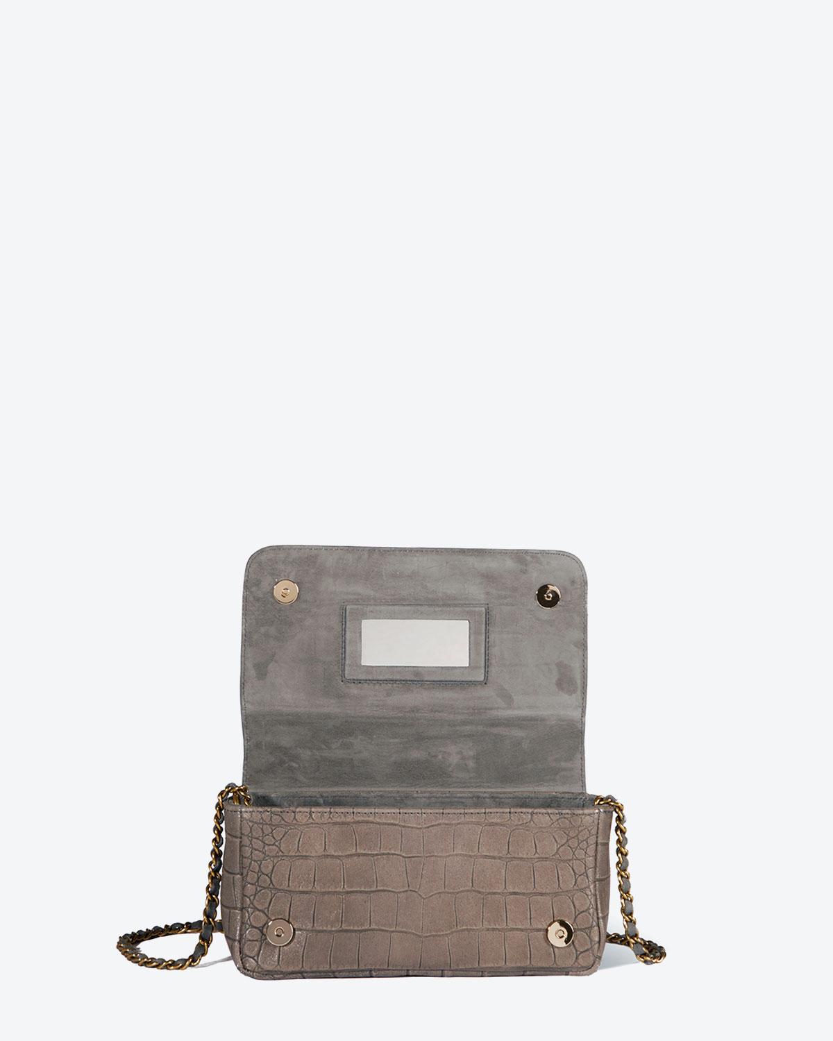 Jérôme Dreyfuss Collection Bob - Lambskin Croco Gris  