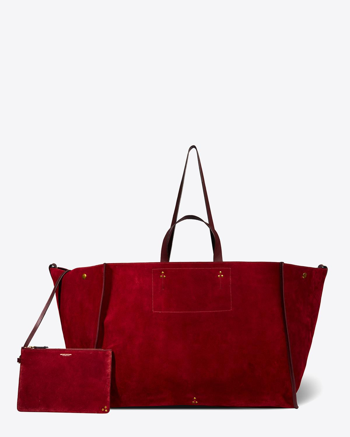 Jérôme Dreyfuss Collection Leon XL Split Suede Burgundy  