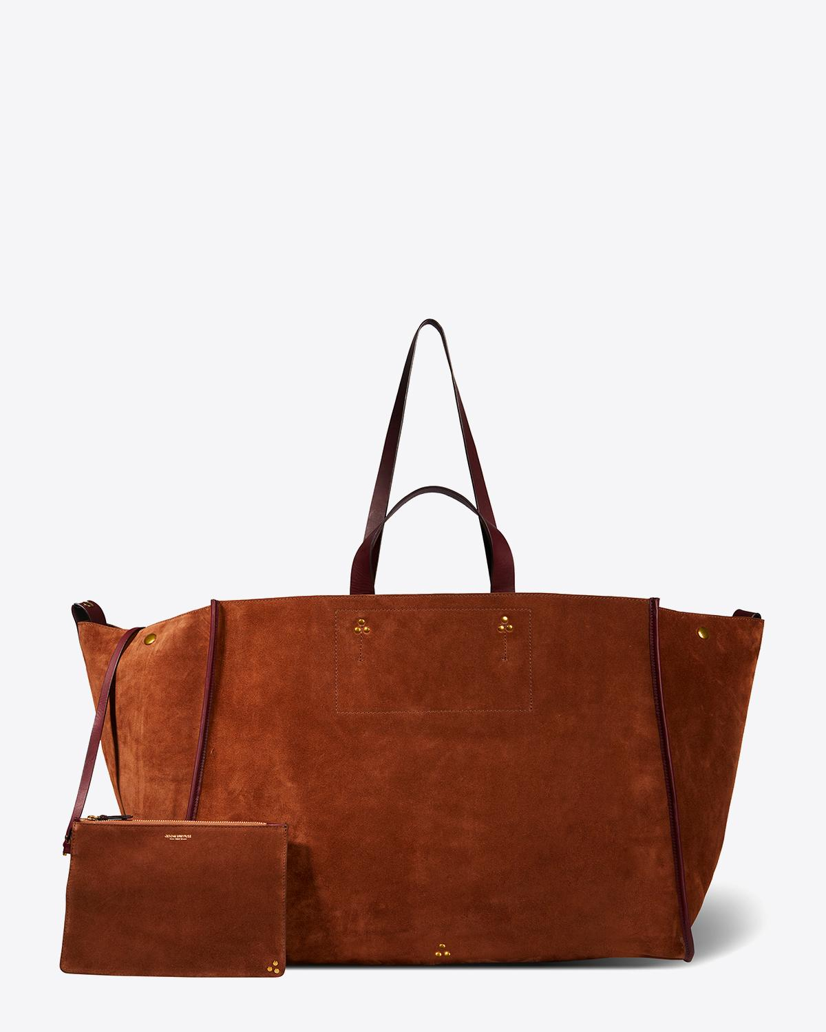 Jérôme Dreyfuss Collection Leon XL Split Suede Tabac  