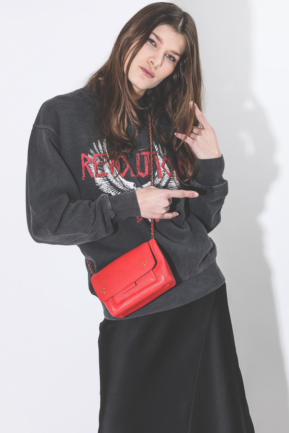 Jérôme Dreyfuss Pré-Collection Lulu S Goatskin Rouge  