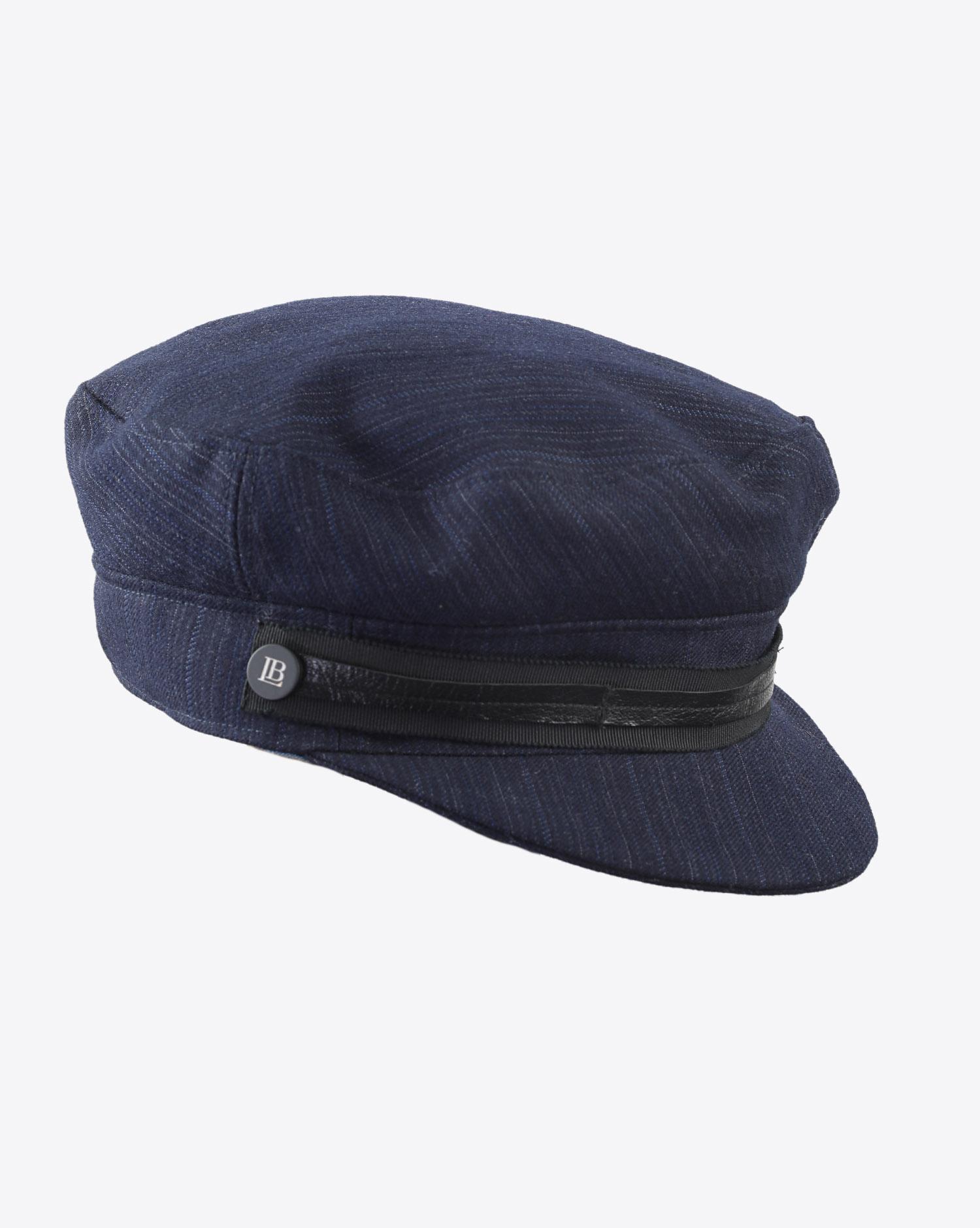 Laurence Bossion Casquette tissu vintage masculin - Marine  