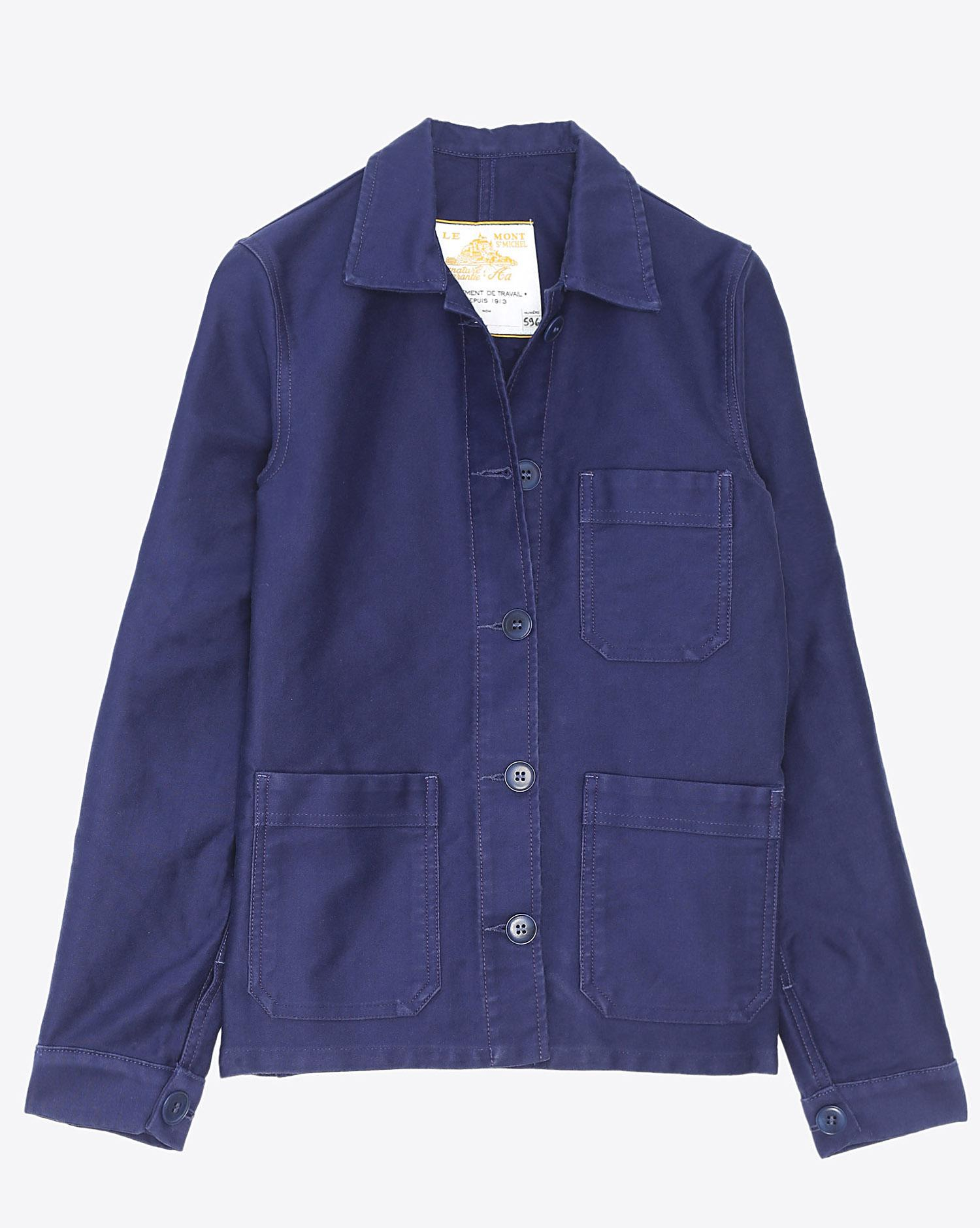Le Mont Saint Michel Veritable Veste de travail Blue pour Femme