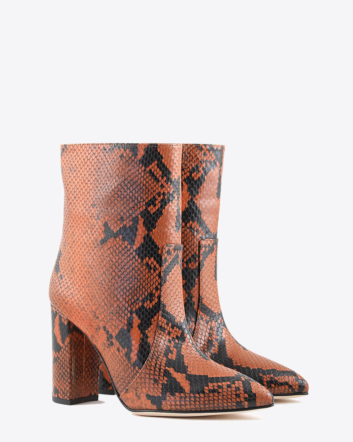 Paris Texas Pré-Collection Bottines Imprimé Serpent - Ruggine  