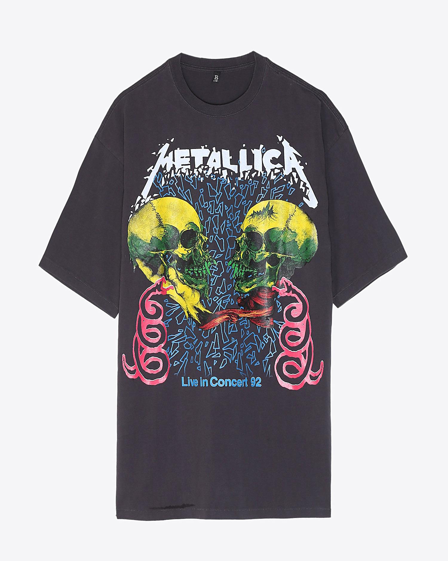 R13 Denim Collection Concert 92 Oversized T -  Black  