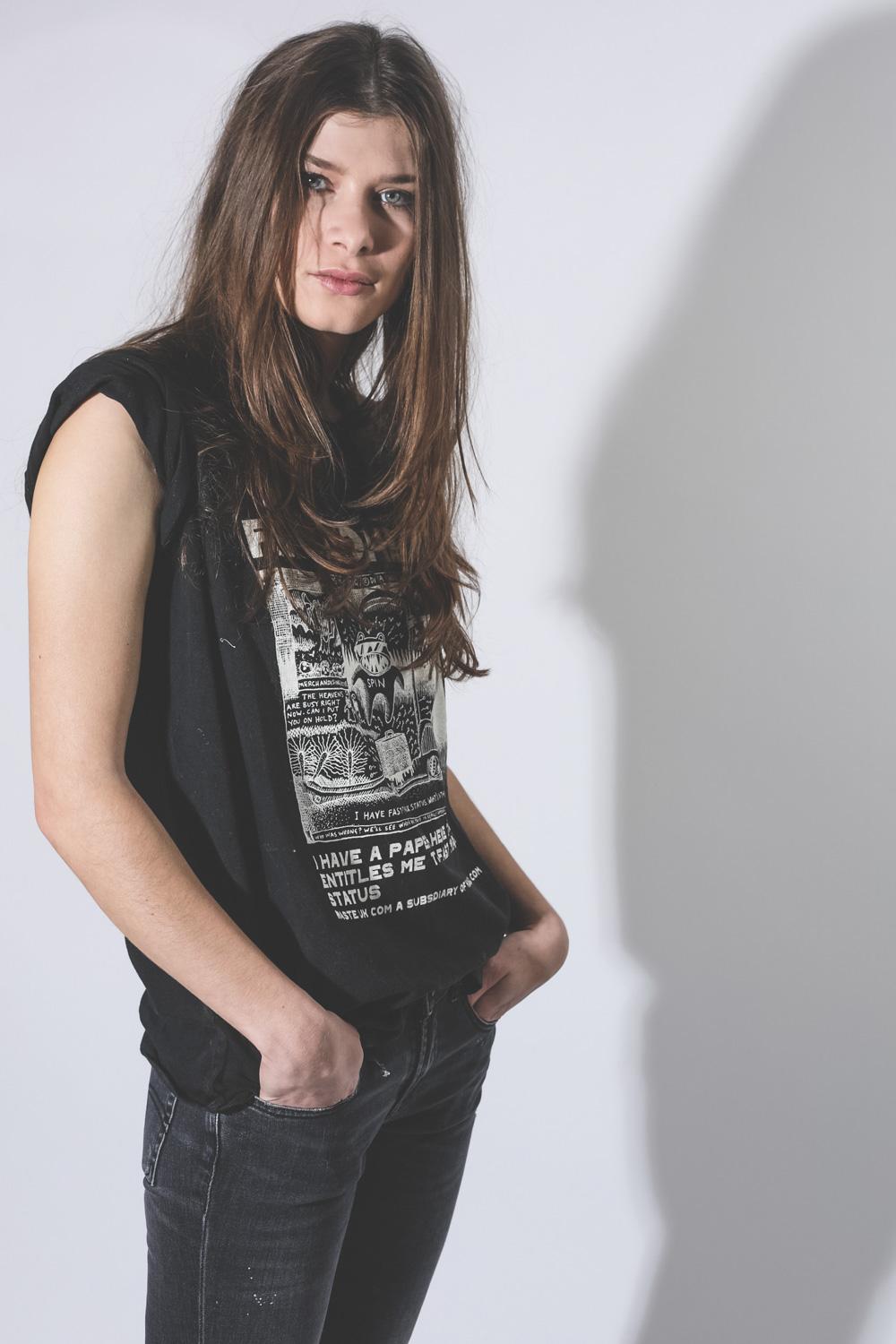 R13 Denim Collection Ice Caps Boy T - Acid Black