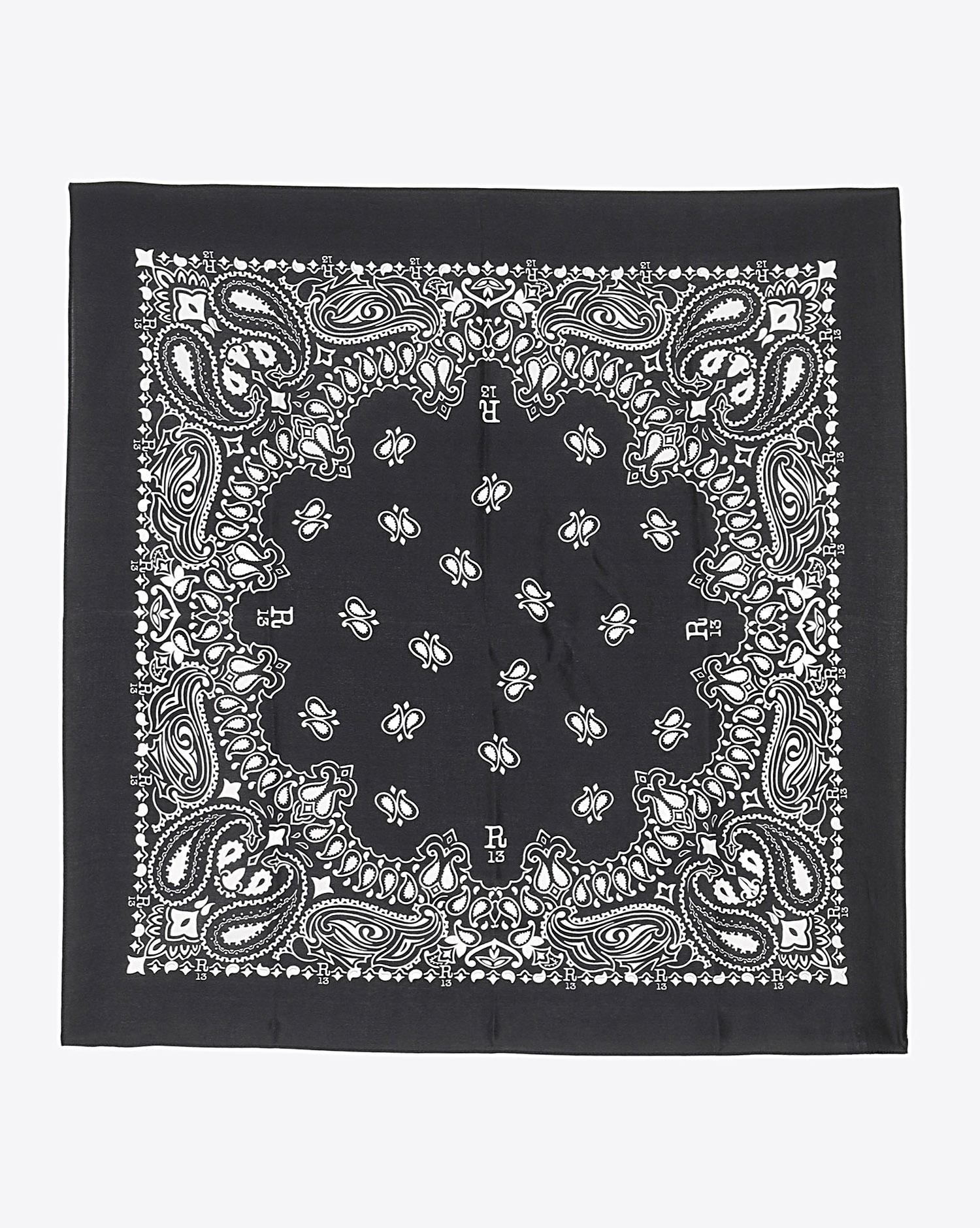 R13 Denim Collection R13 Logo Silk Bandana - Black  