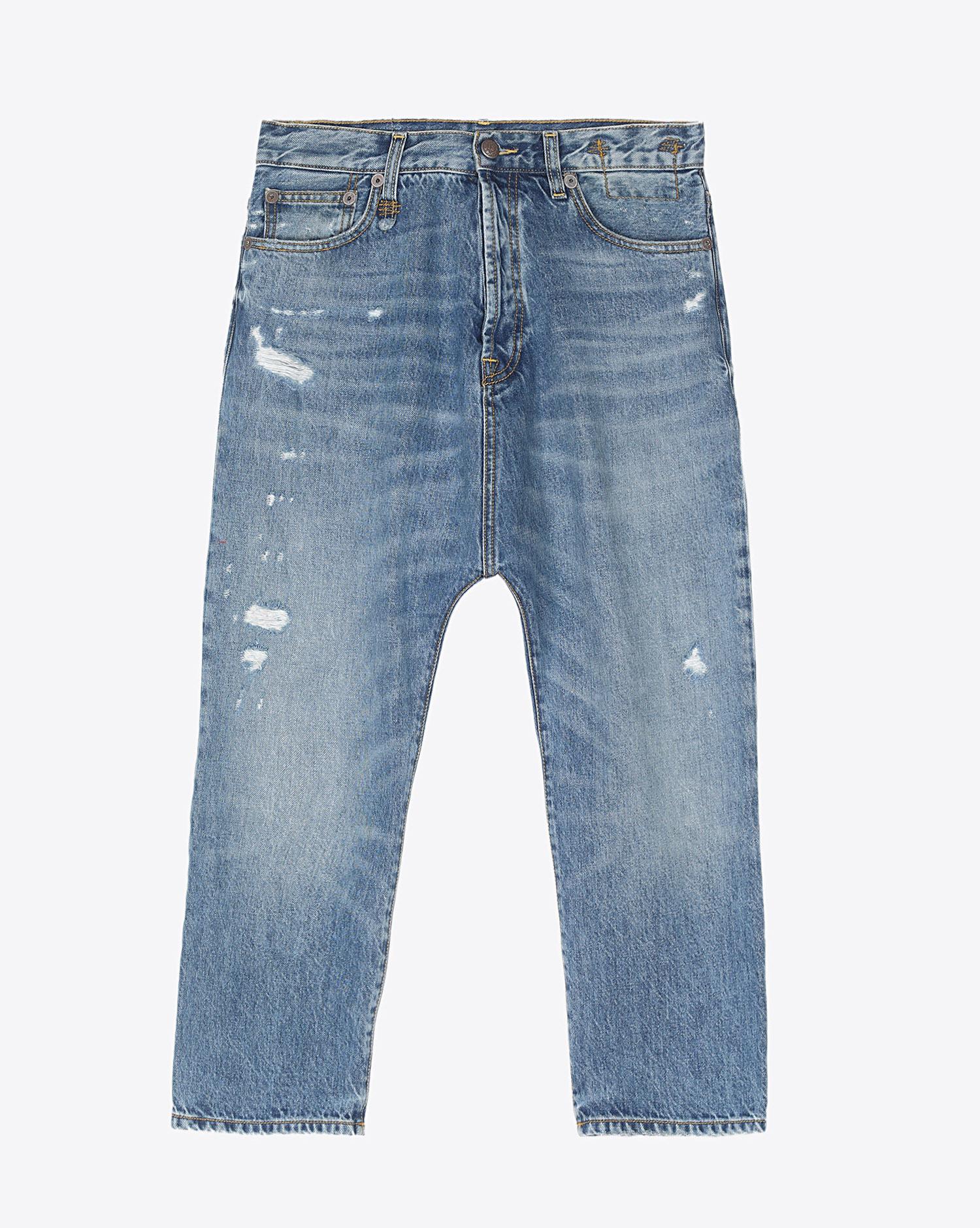 R13 Denim Tailored Drop Denim - Bain Blue  