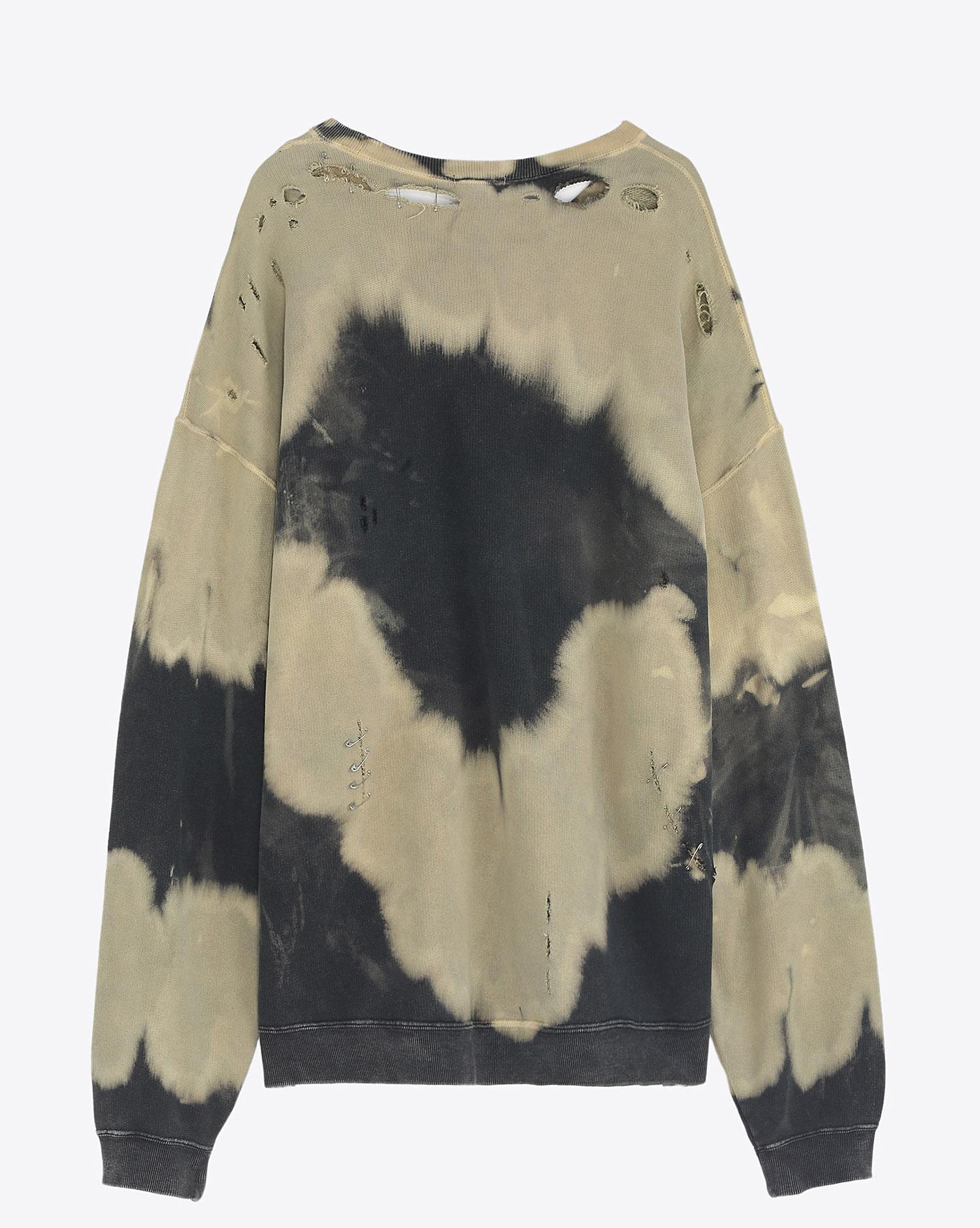 R13 Denim Pré-Collection Battle Punk Oversized Crewneck - Bleach  