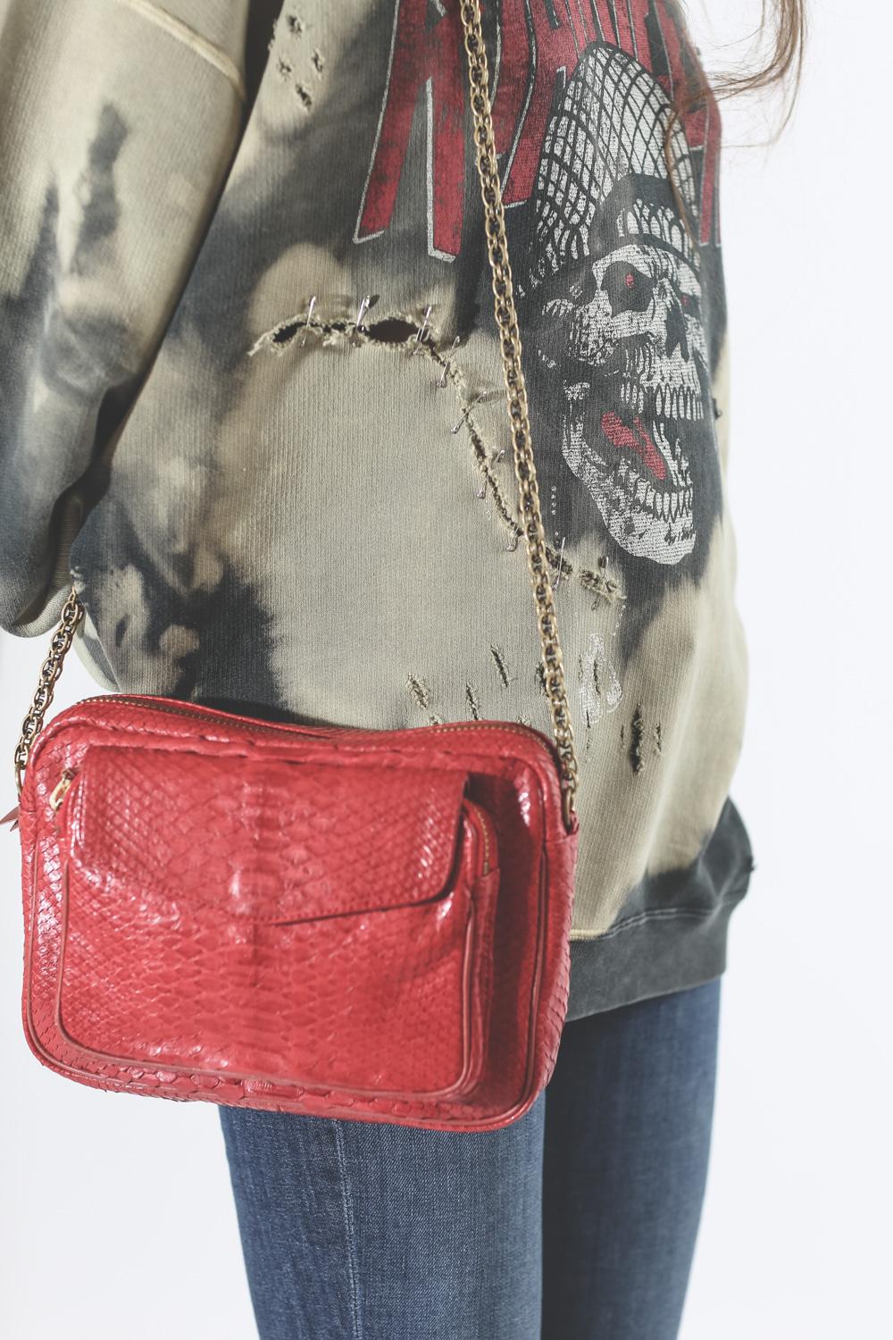 R13 Denim Pré-Collection Battle Punk Oversized Crewneck - Bleach