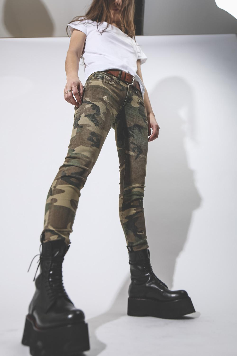 R13 Denim Pré-Collection Boy Skinny - Beige Camo  