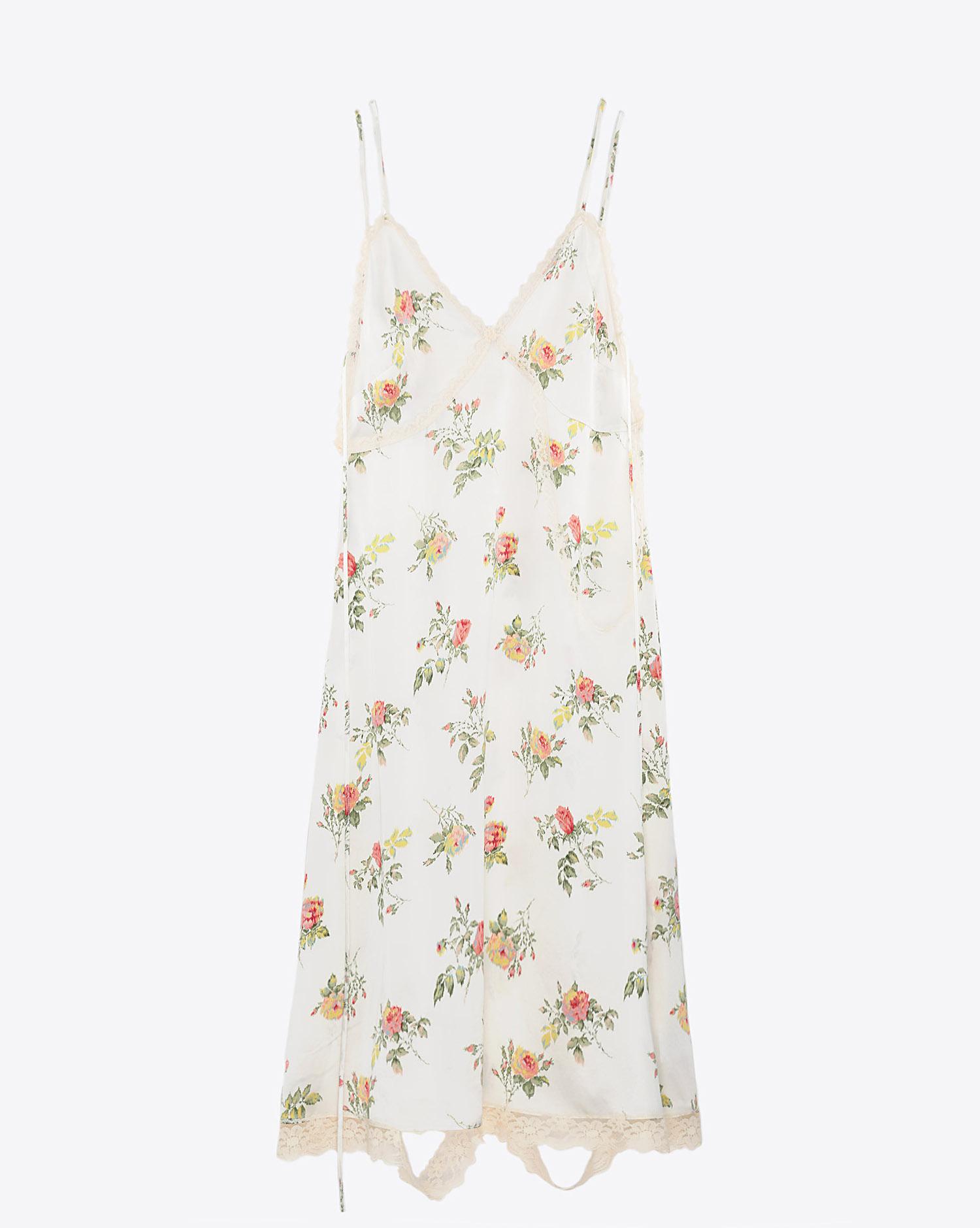 R13 Denim Pré-Collection Deconstructed Slip - Ivory Floral  