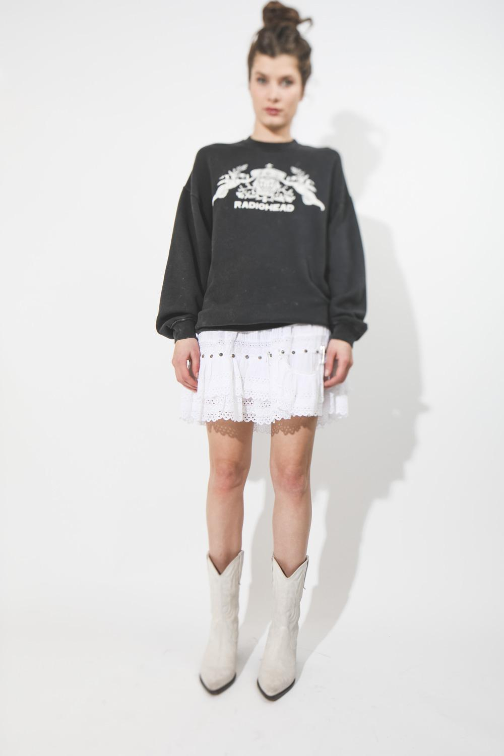 R13 Denim Pré-Collection Lacy Gauze Skirt - White