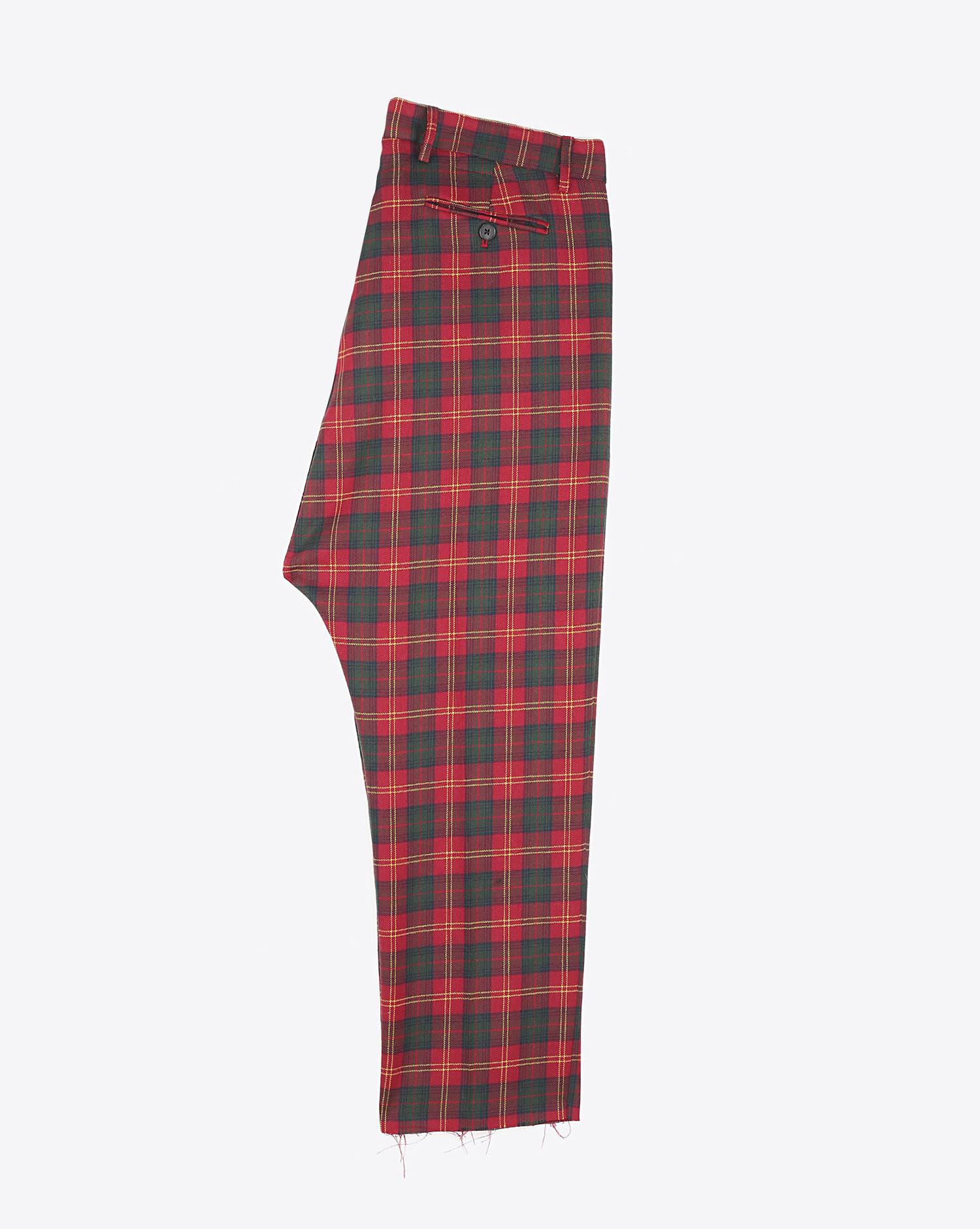 R13 Denim Pré-Collection Tailored Drop Trouser - Red Tartan  