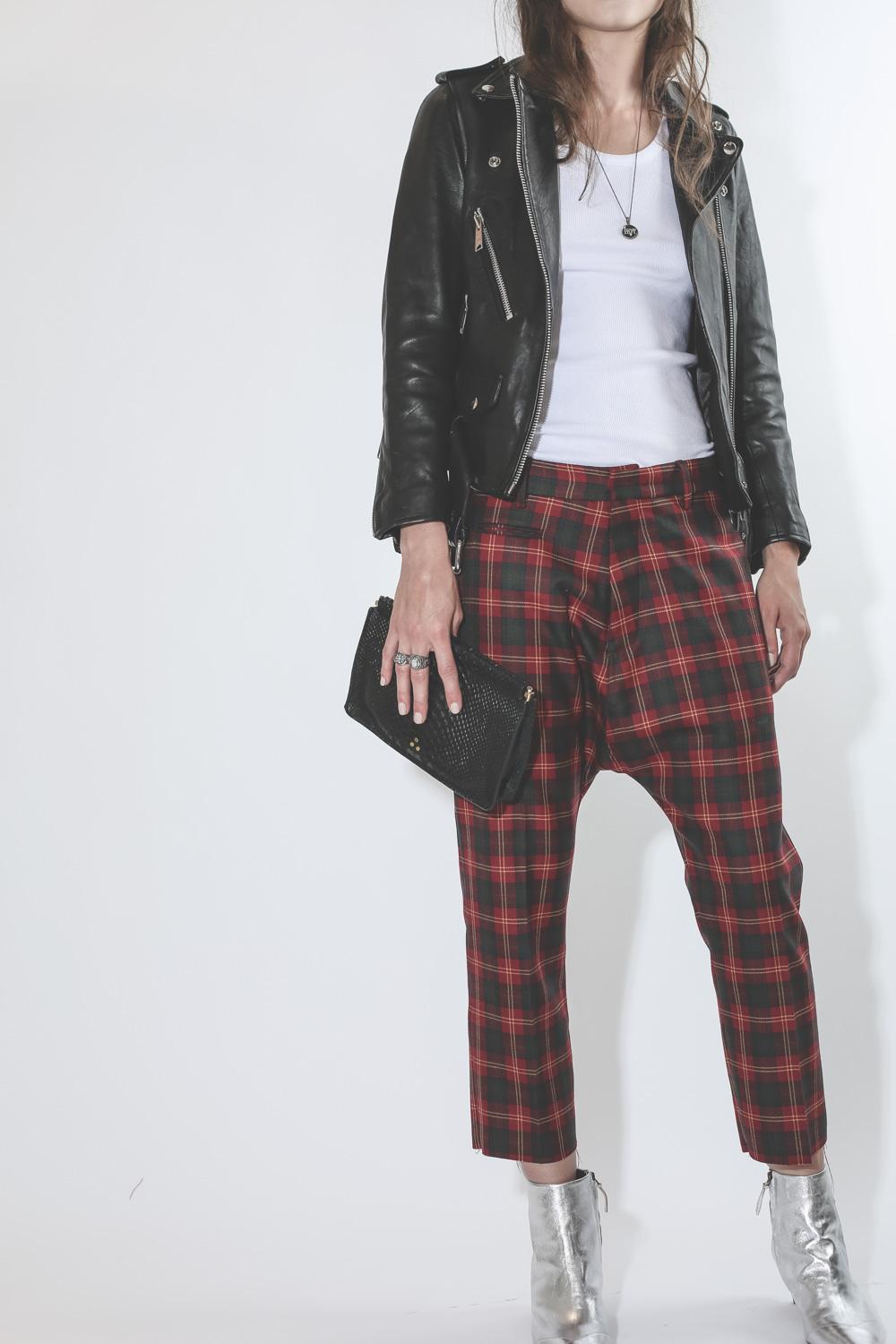 R13 Denim Pré-Collection Tailored Drop Trouser - Red Tartan