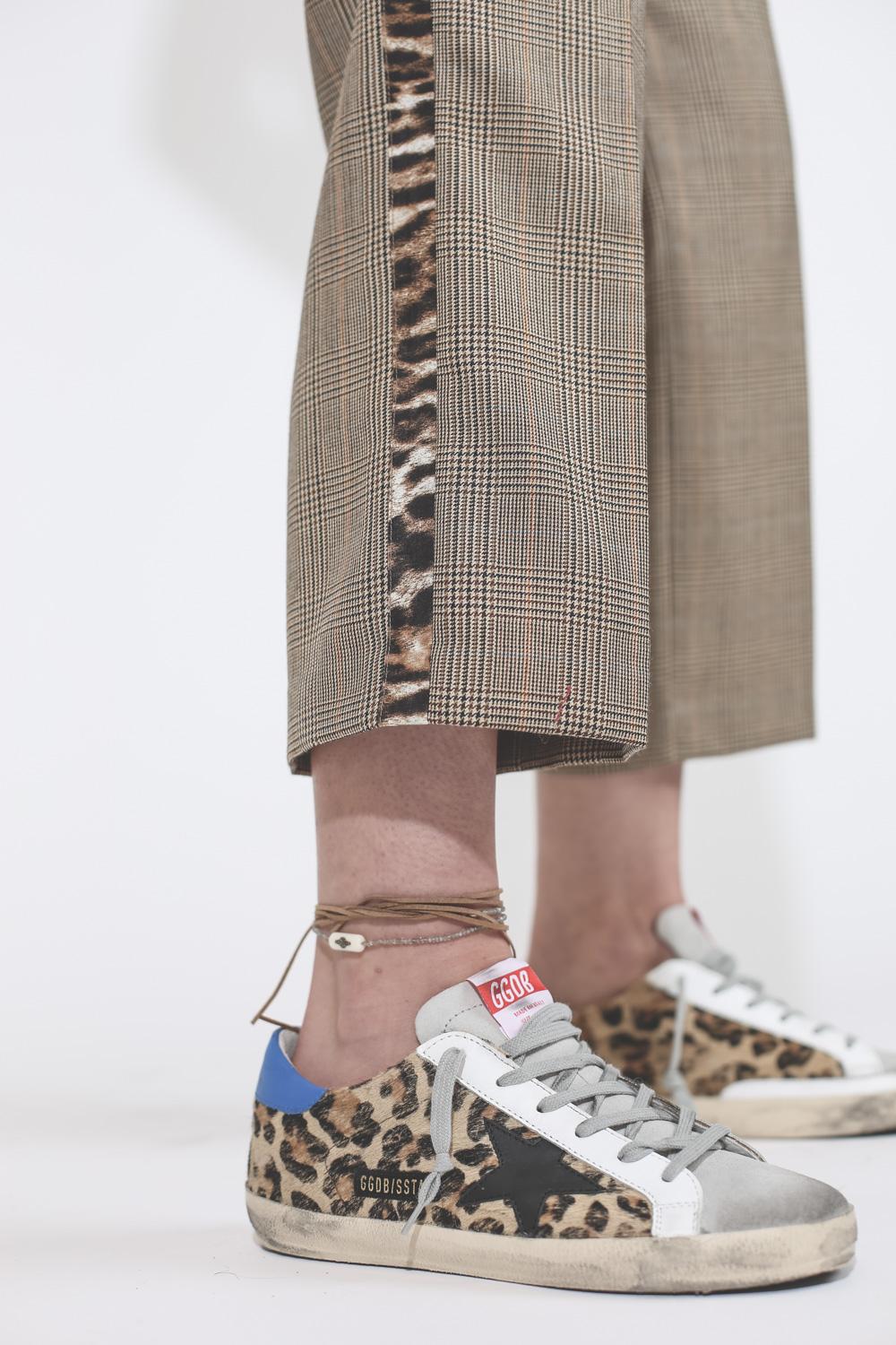 R13 Denim Pré-Collection Tuxedo Trouser - Brown Glenplaid WLeopard