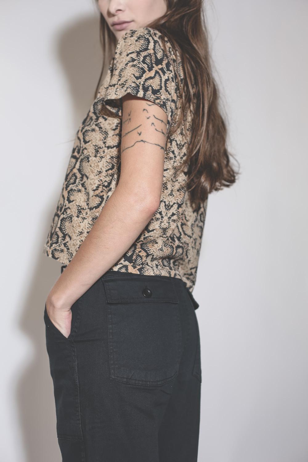 Ragdoll LA Cropped Tee - Brown Python  