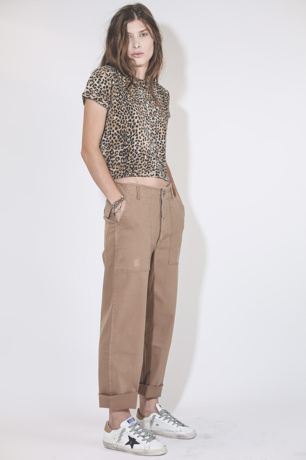 Ragdoll LA Cropped Tee Brown Leopard   