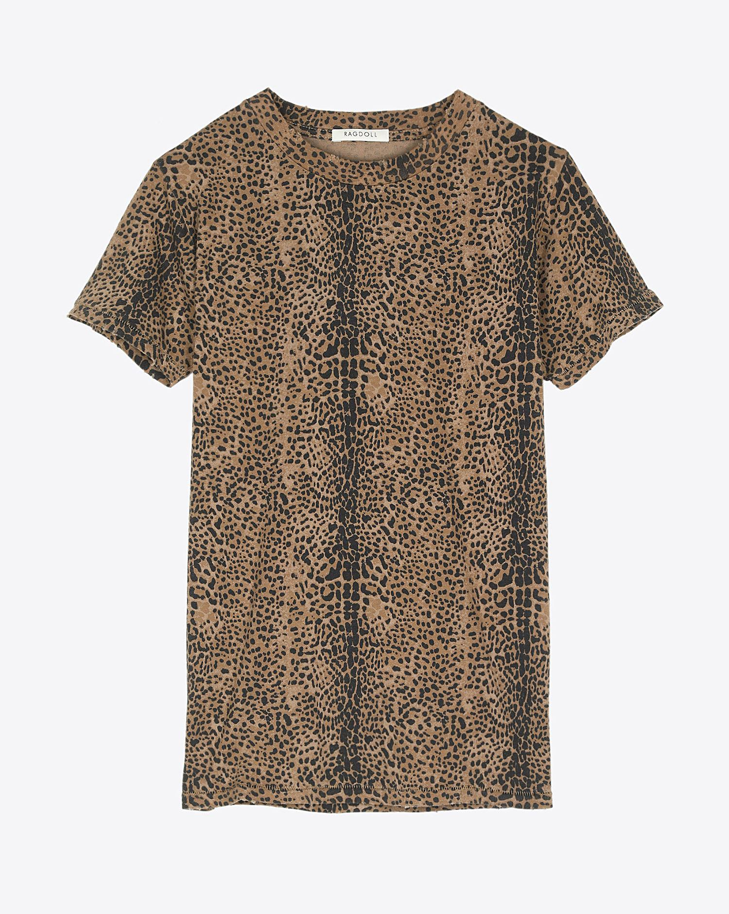 Ragdoll LA Easy Vintage Tee - Dark Brown Mini Leopard  
