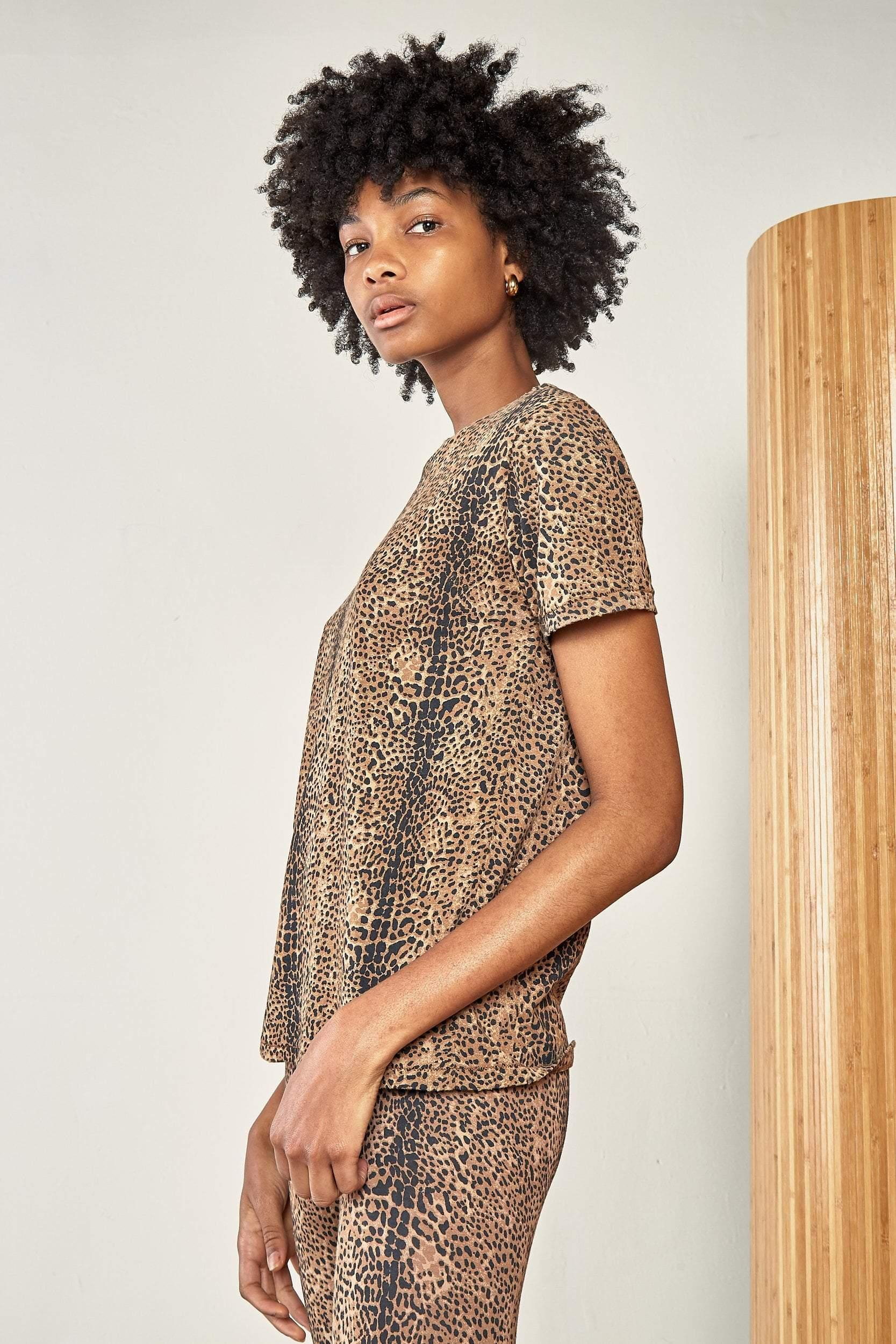 Ragdoll LA Easy Vintage Tee - Dark Brown Mini Leopard  
