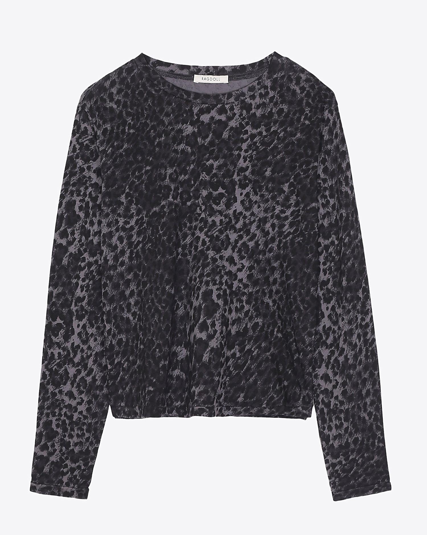 Ragdoll LA Long Sleeve Tee Anthracite Leopard   