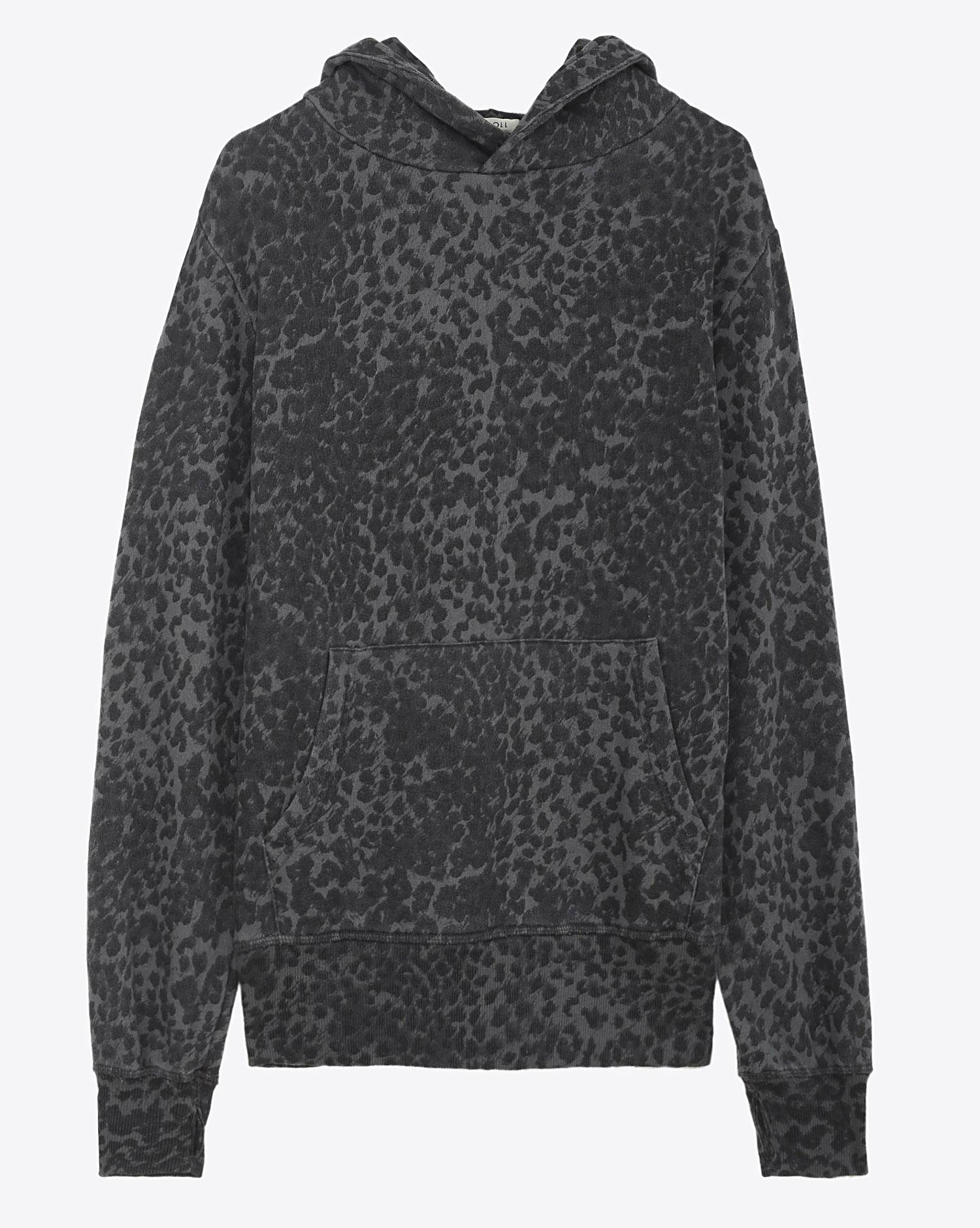 Ragdoll LA Oversized Hoodie Anthracite Leopard pour Femme