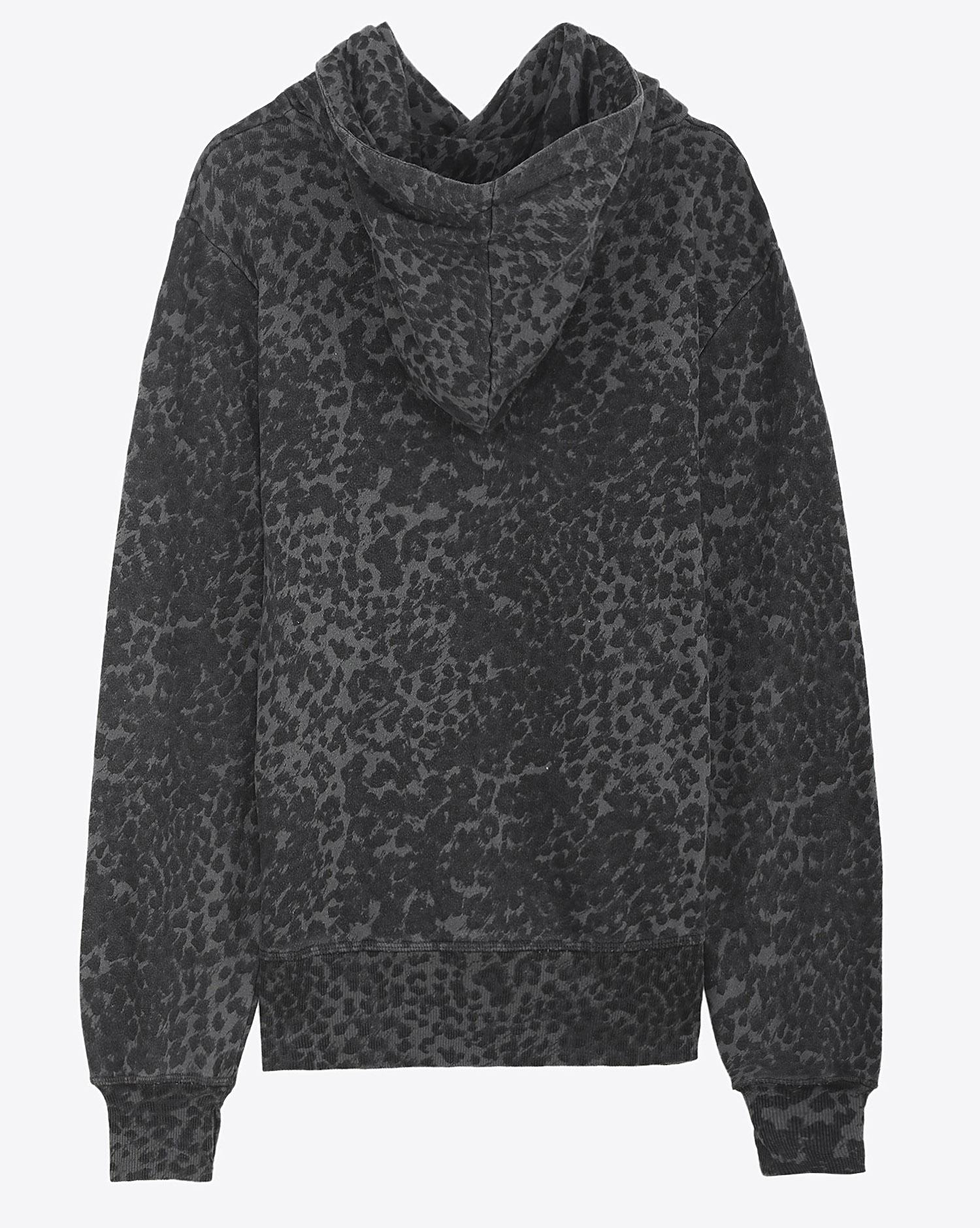 Ragdoll LA Oversized Hoodie Anthracite Leopard pour Femme