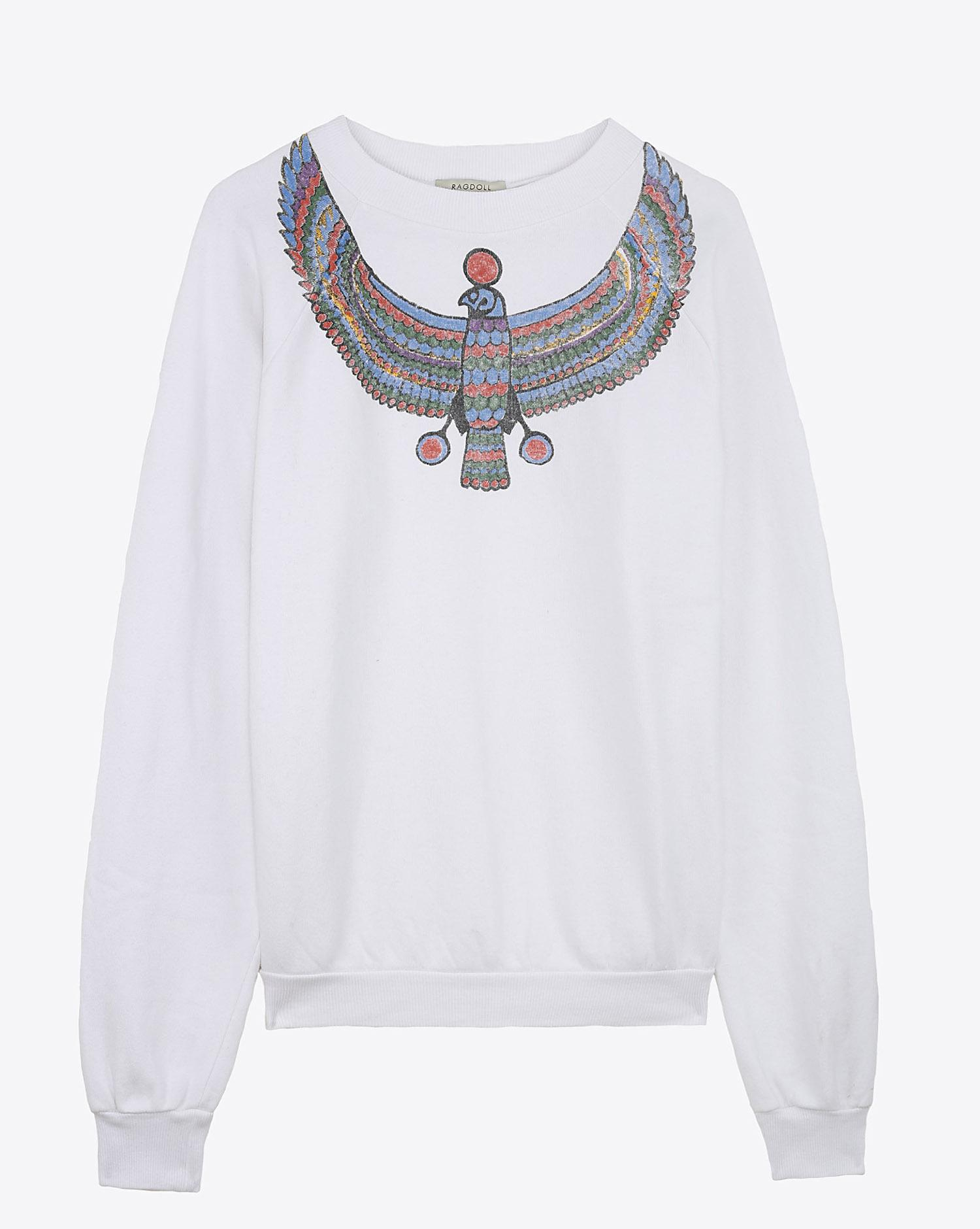 Ragdoll LA Sweatshirt With Bird Print - Optic White   