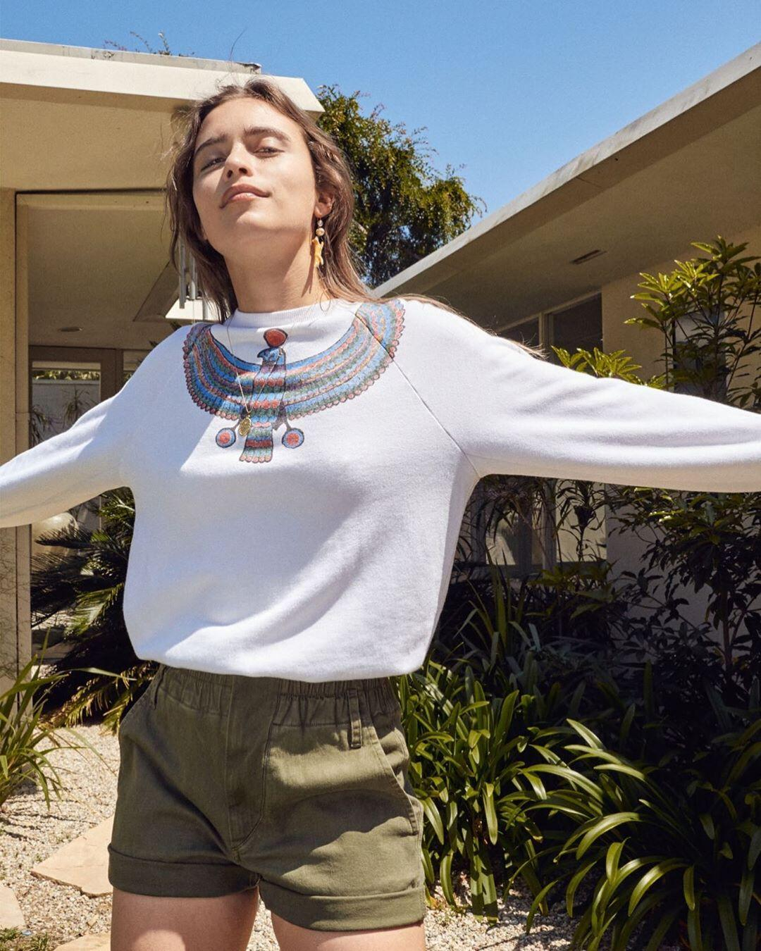 Ragdoll LA Sweatshirt With Bird Print - Optic White   