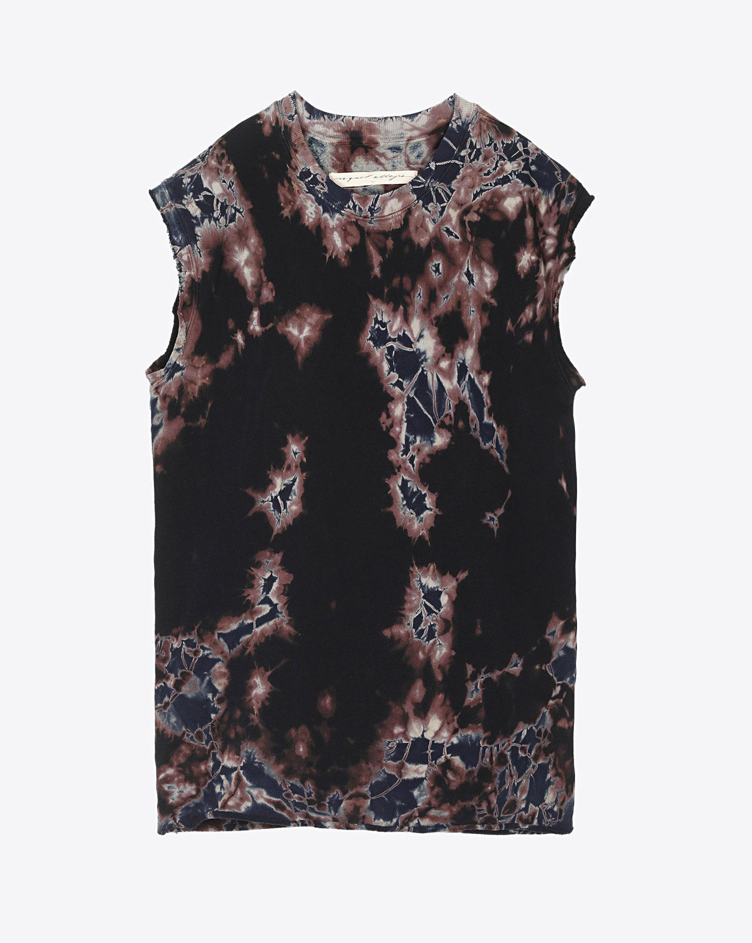 Raquel Allegra Cutoff Sweatshirt - Black Sky Tie Dye  