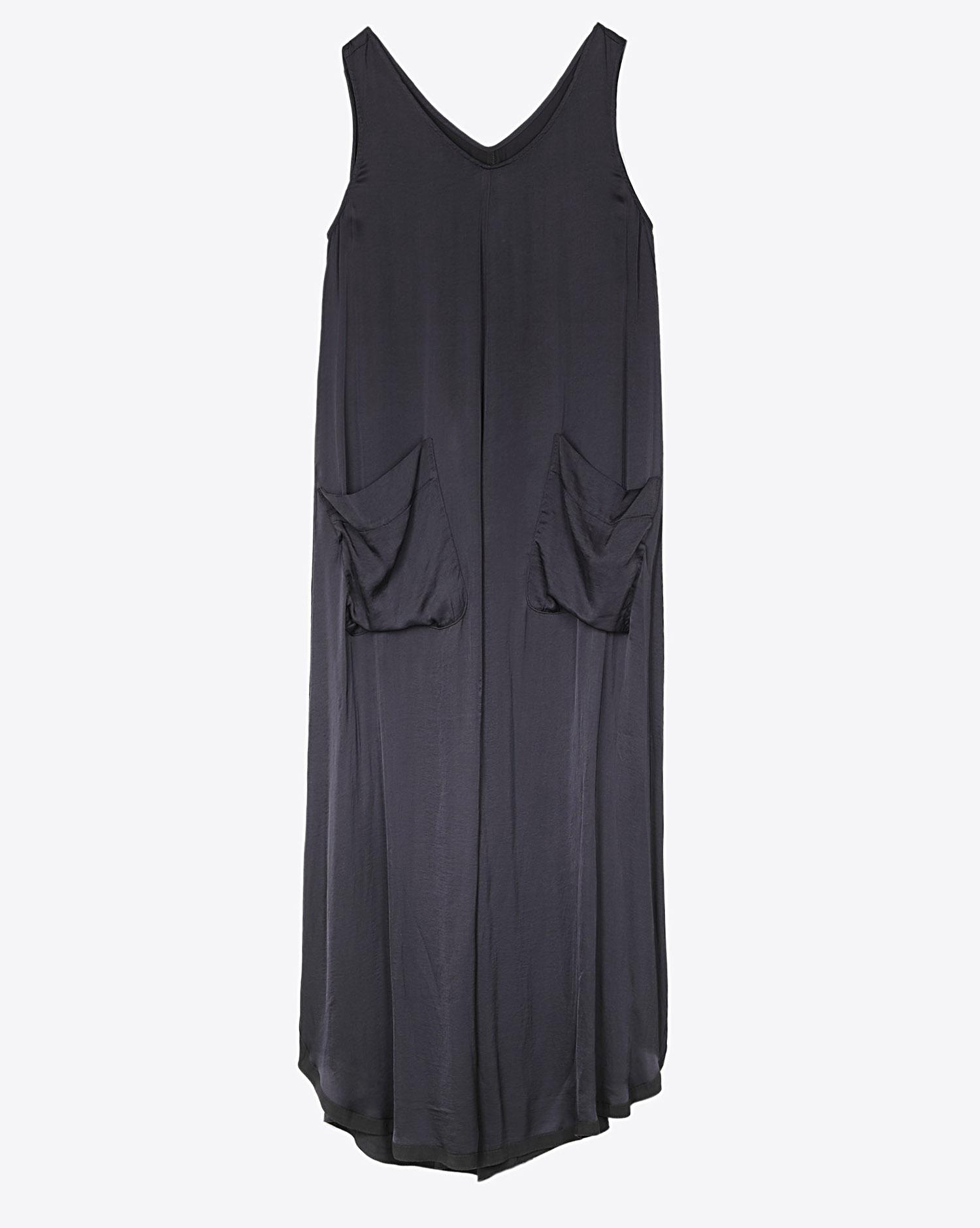 Raquel Allegra Grosgrain Maxi Dress - Slate  