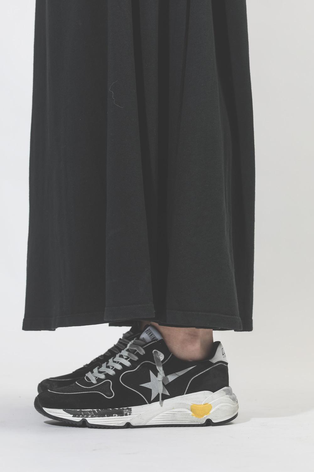 Raquel Allegra Half Sleeve Drama Maxi Dress - Black  