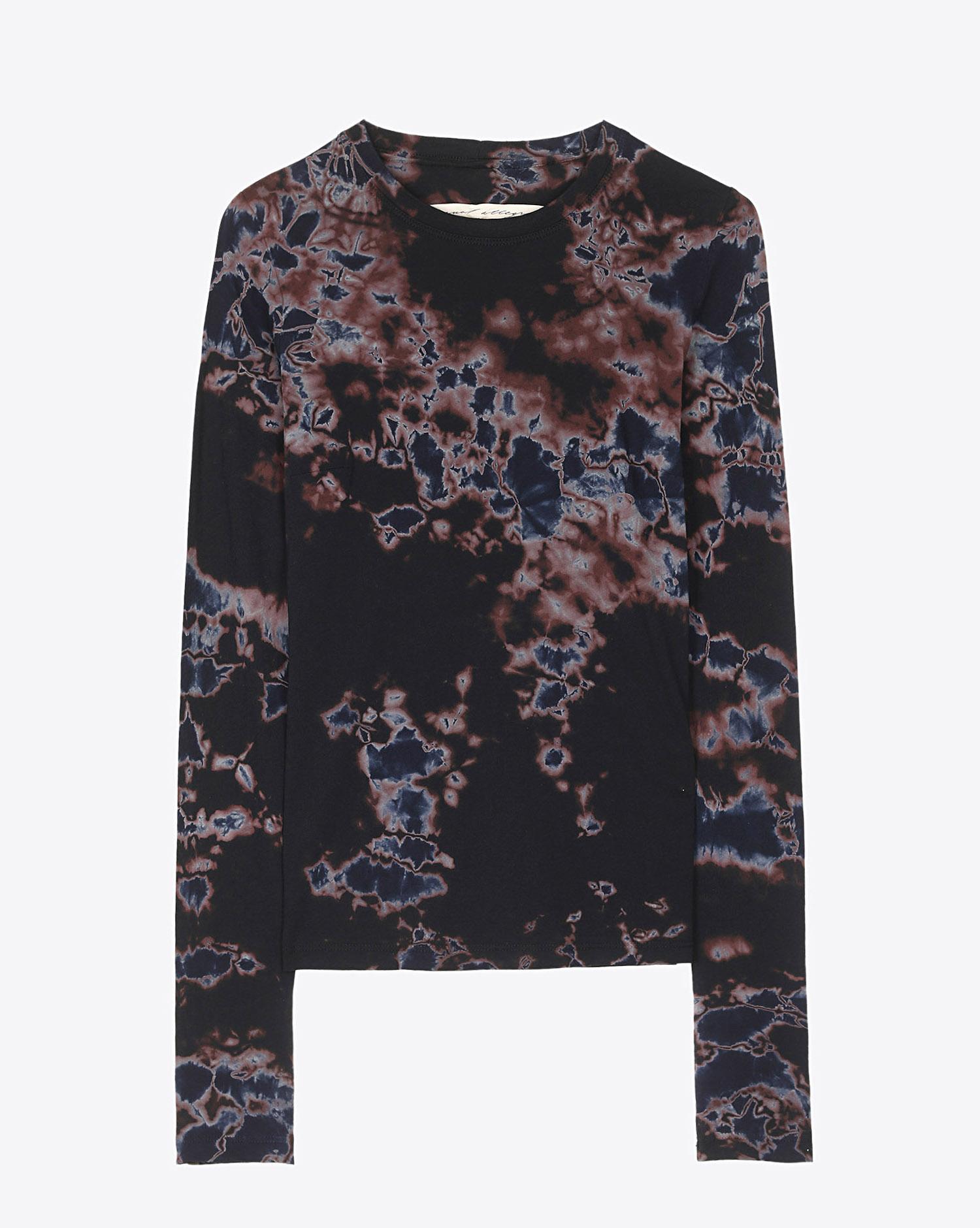 Raquel Allegra Long Sleeve Tee - Black Sky Tie Dye  