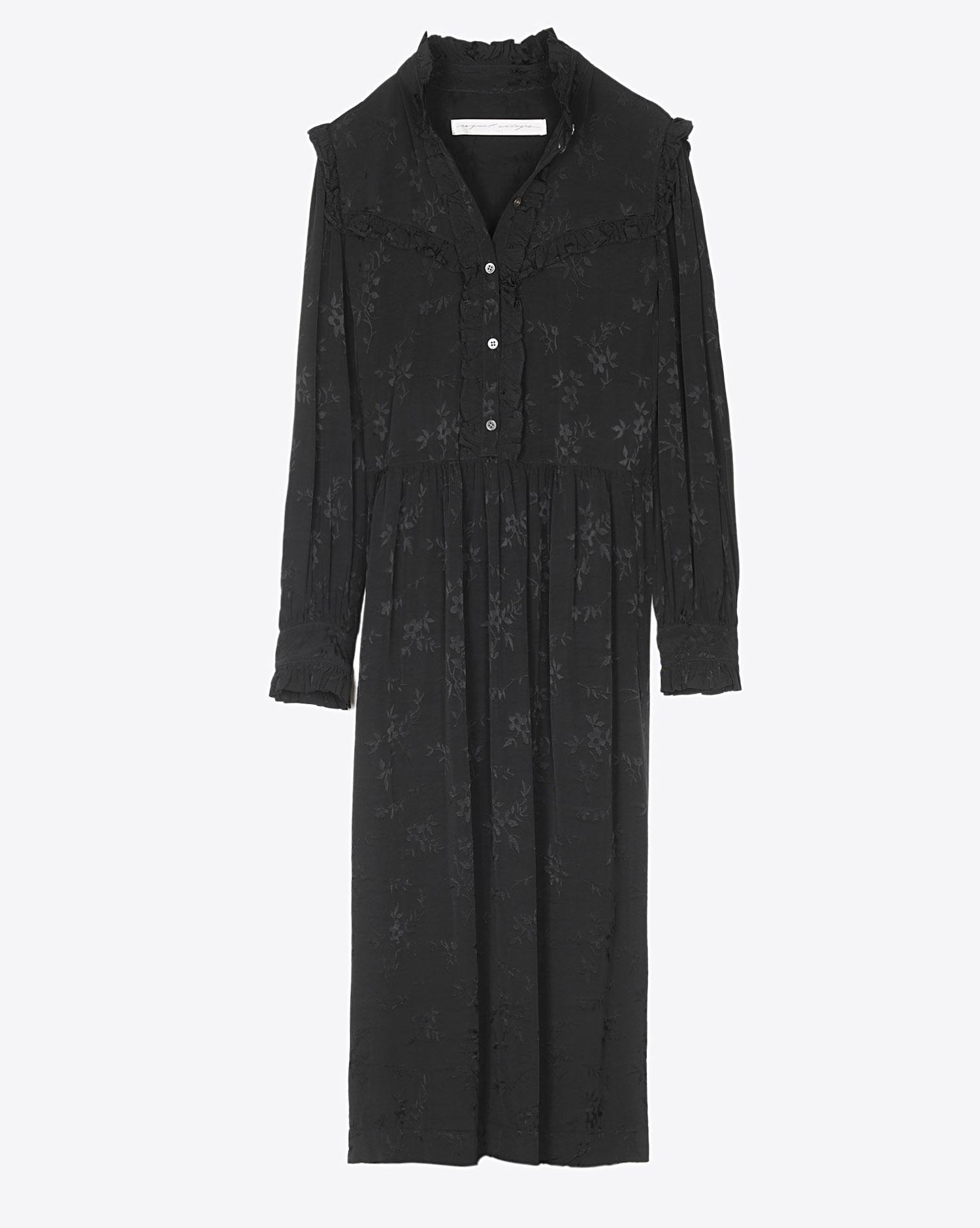 Raquel Allegra Luna Ruffle Dress - Black  