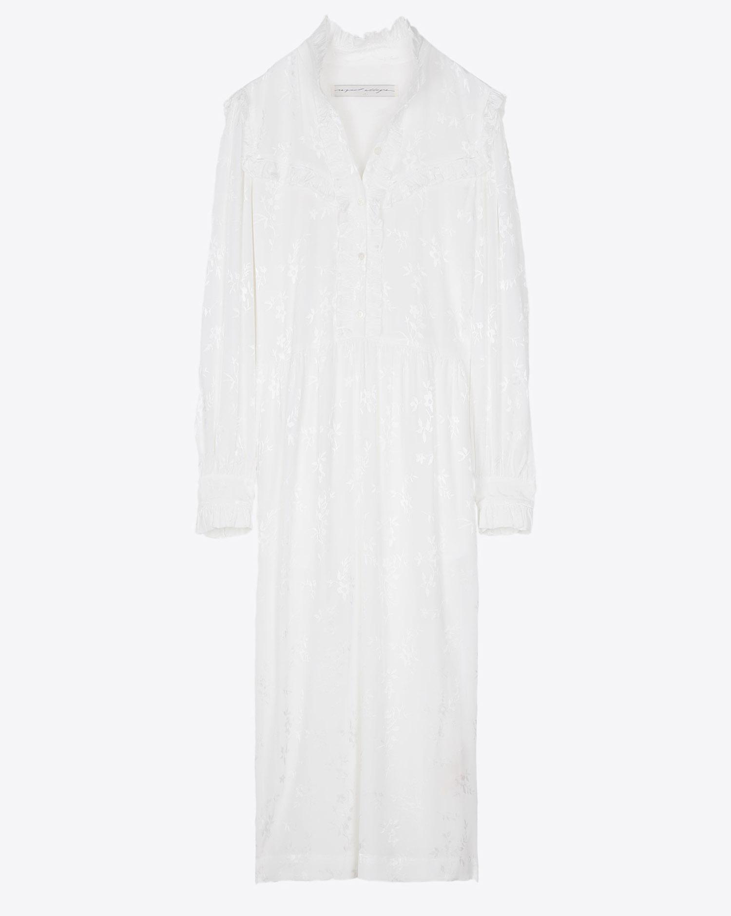 Raquel Allegra Luna Ruffle Dress - Washed White  