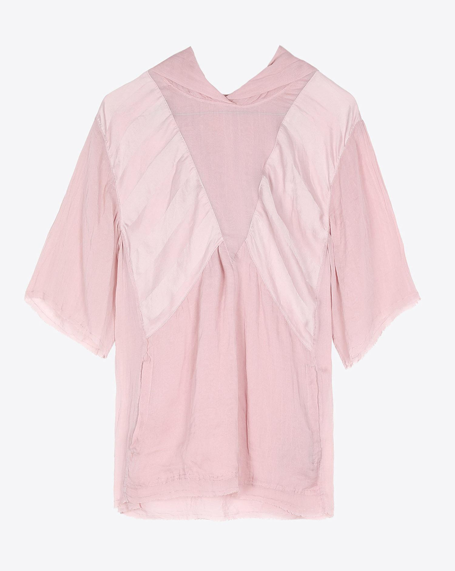 Raquel Allegra Patchwork Geo Hoodie - Rose  