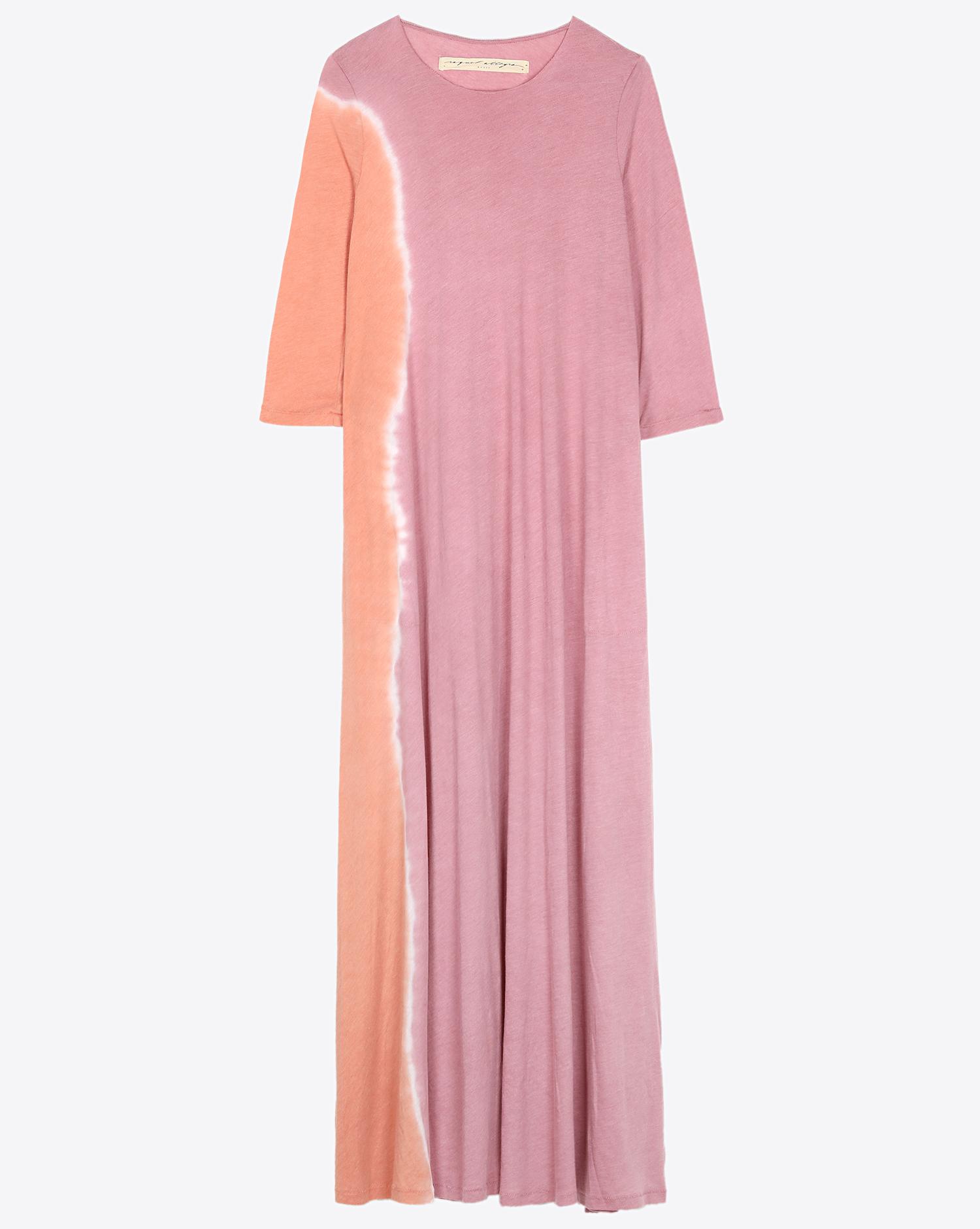 Raquel Allegra Pré-Collection 12 Sleeve Drama Maxi Dress - Pink Sunrise  