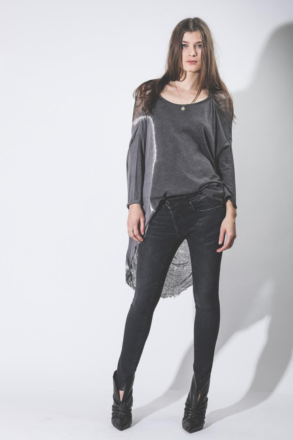 Raquel Allegra Pré-Collection 3/4 Sleeve Cocoon - Night Grey Shred pour ...