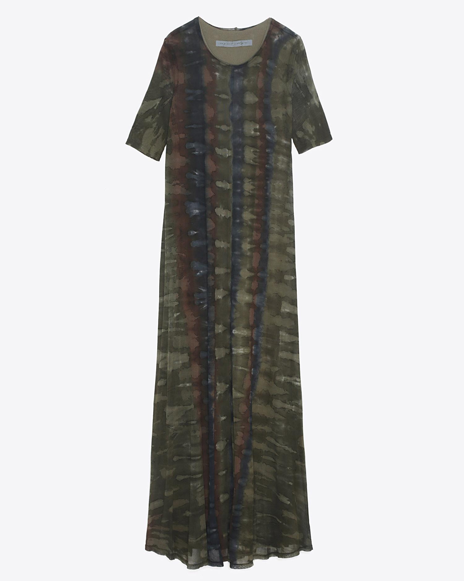 Raquel Allegra Pré-Collection Drama Maxi Dress - Sand Camo Tie Dye  