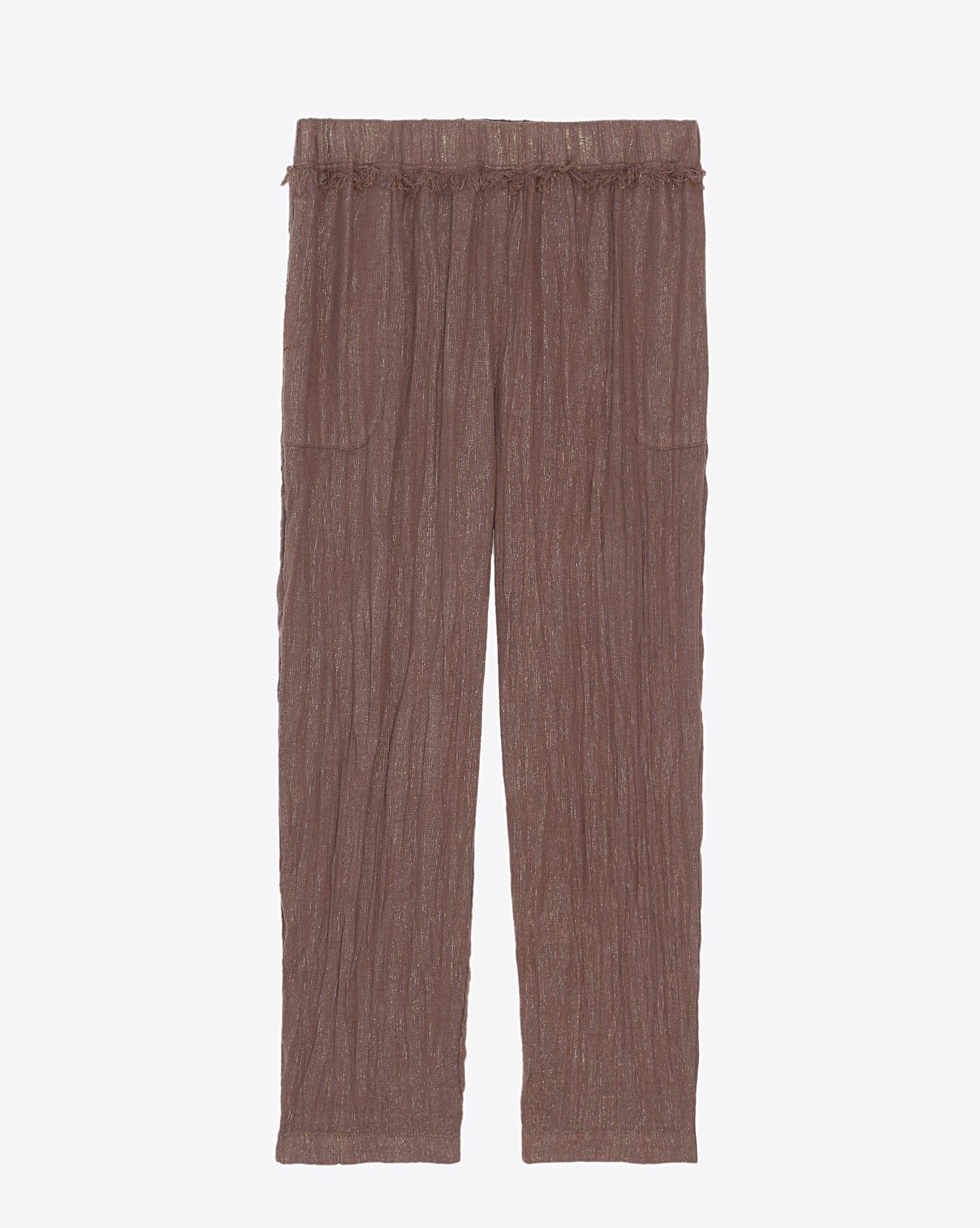 Raquel Allegra Pré-Collection Frayed Easy Pant - Taupe   