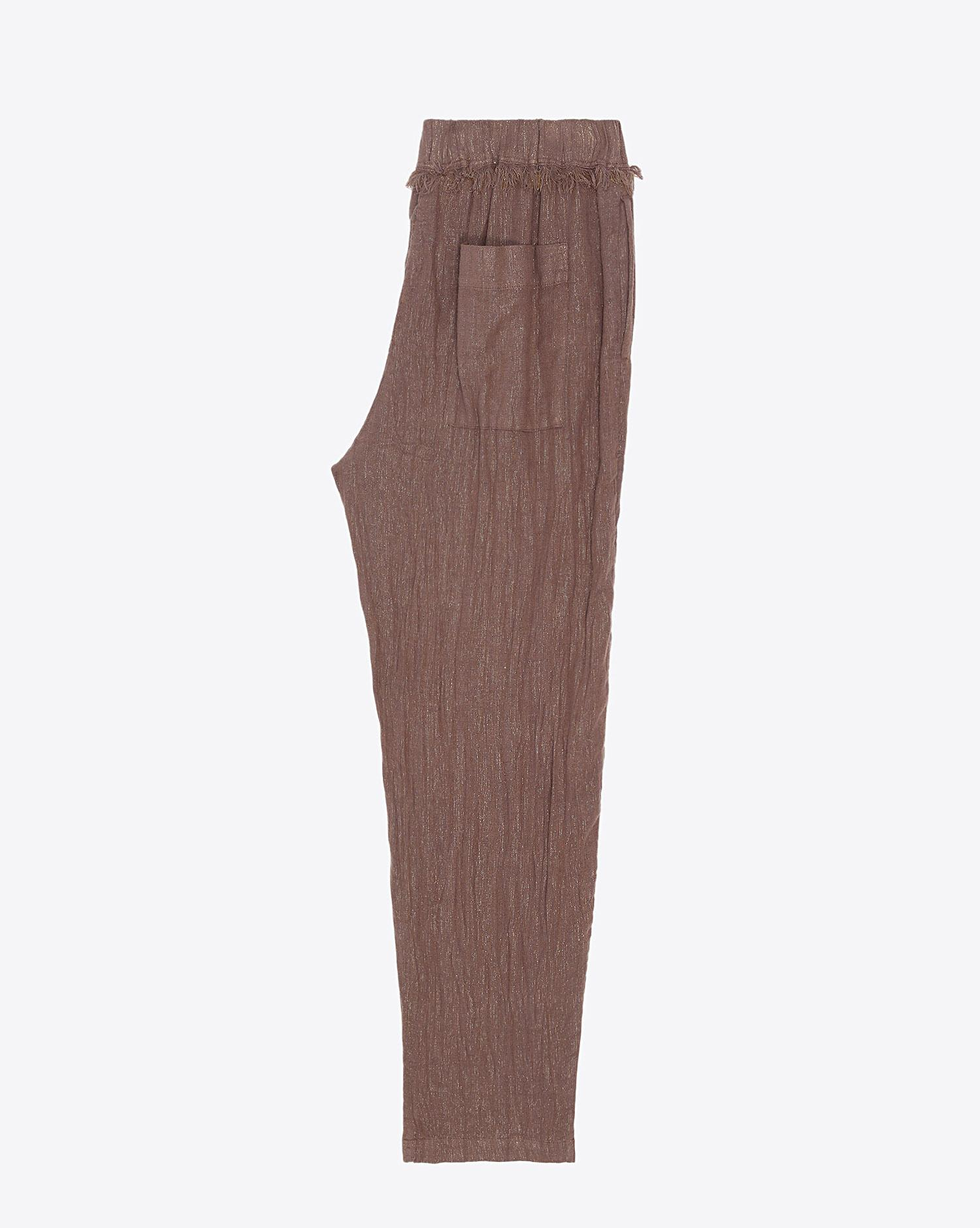 Raquel Allegra Pré-Collection Frayed Easy Pant - Taupe   
