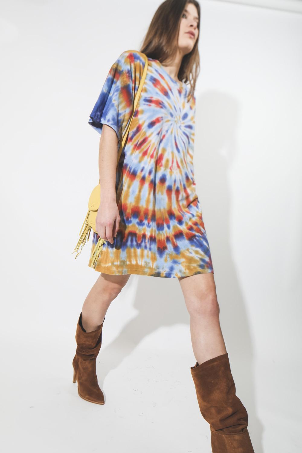 Raquel Allegra Pré-Collection T Shirt Dress - Rainbow  