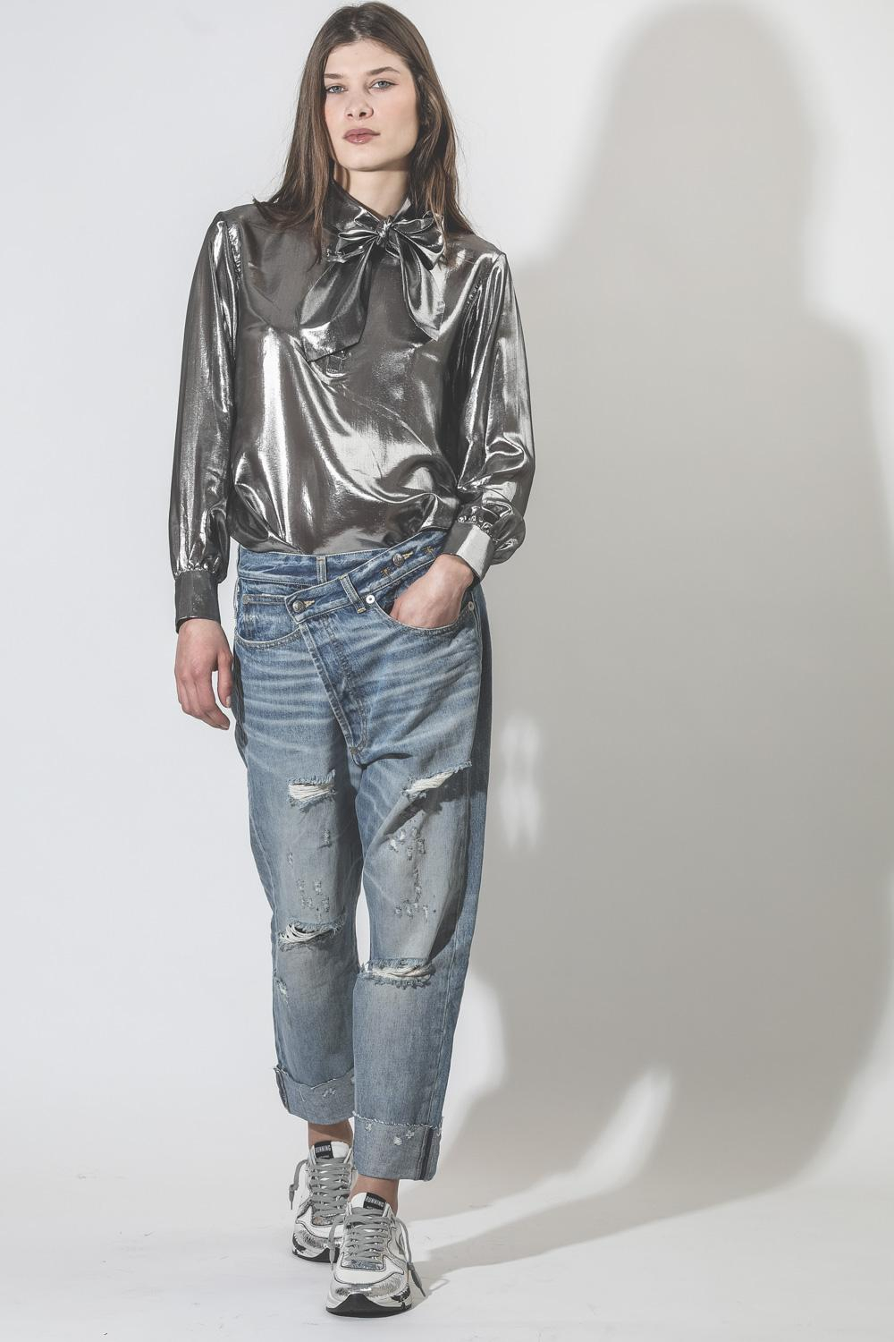 Roseanna Top Lamé Twice - Argent  