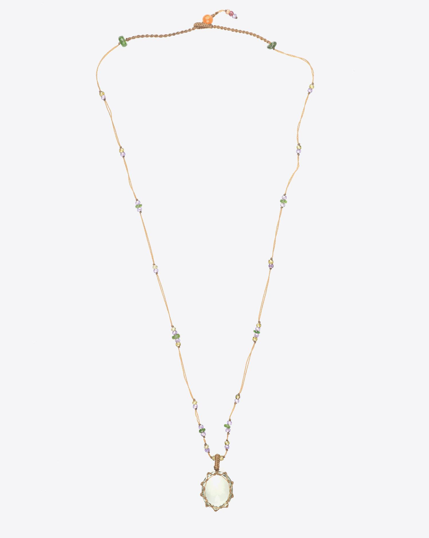 Sharing Collier Court TIBETAN - Green Amethyste  