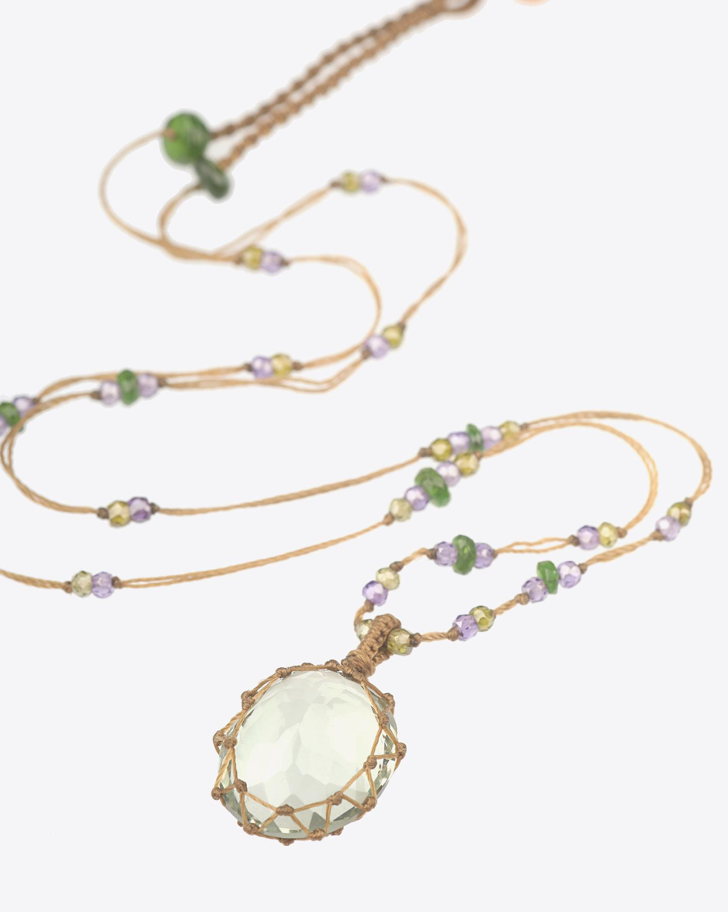 Sharing Collier Court TIBETAN - Green Amethyste  