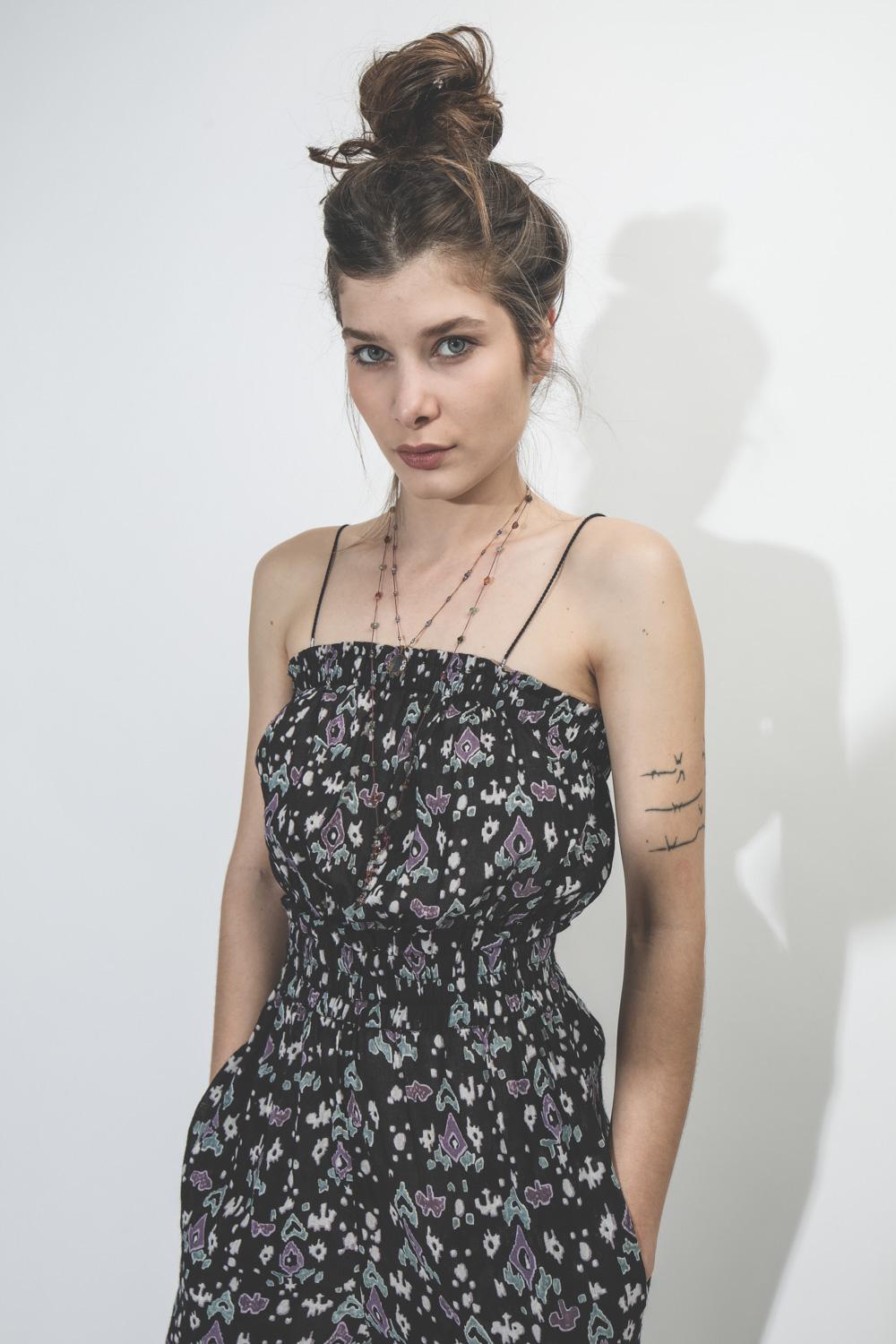 Sharing Collier Court TIBETAN Sur Cordon Beige - Rainbow Fluorite  