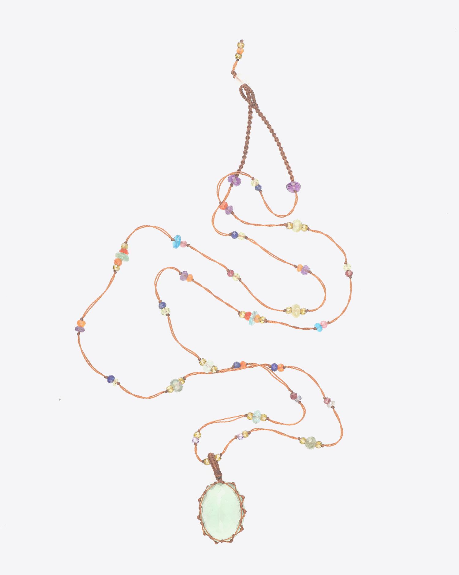 Sharing Collier Long TIBETAN - Green Fluorite  