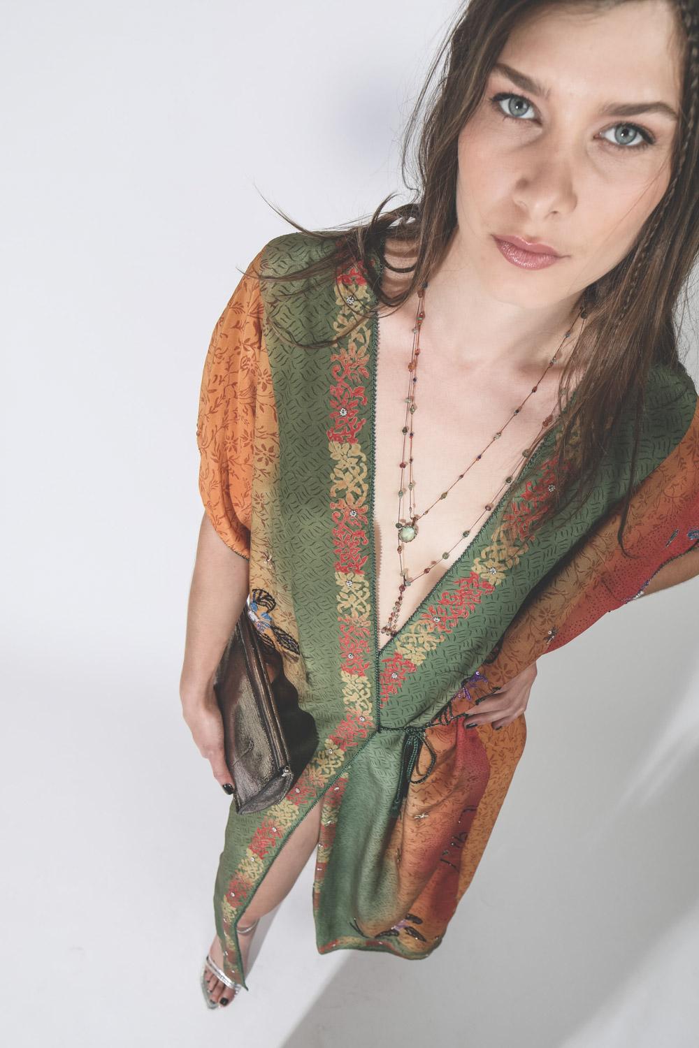 Sharing Collier Long TIBETAN - Green Fluorite  