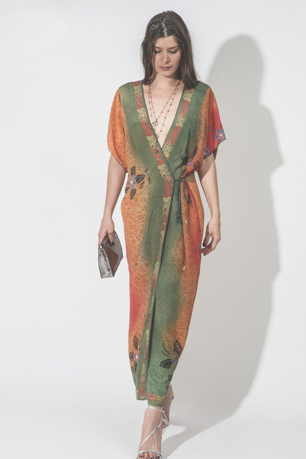 Sharing Collier Long TIBETAN - Green Fluorite  