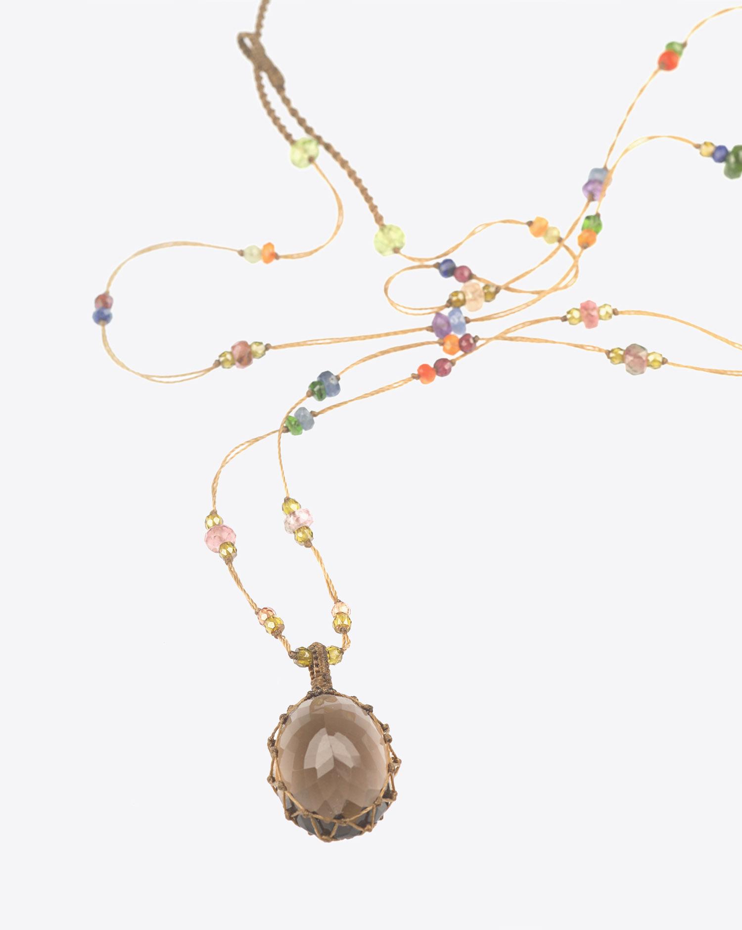 Sharing Collier Long TIBETAN - Smokey Quartz  