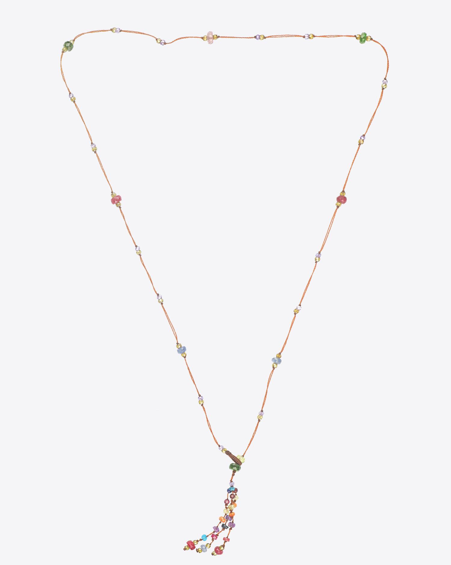 Sharing Collier pampille HOLY SPARKLY SHORT - Cordon Tabac  